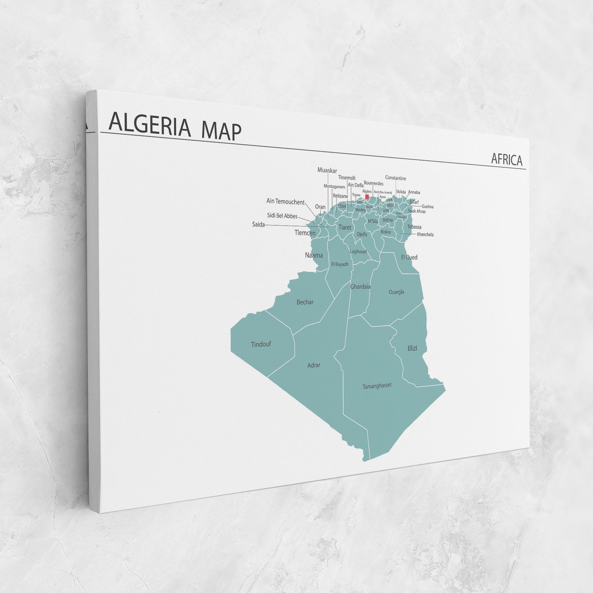 Tablou Canvas Algeria Map mockup 1