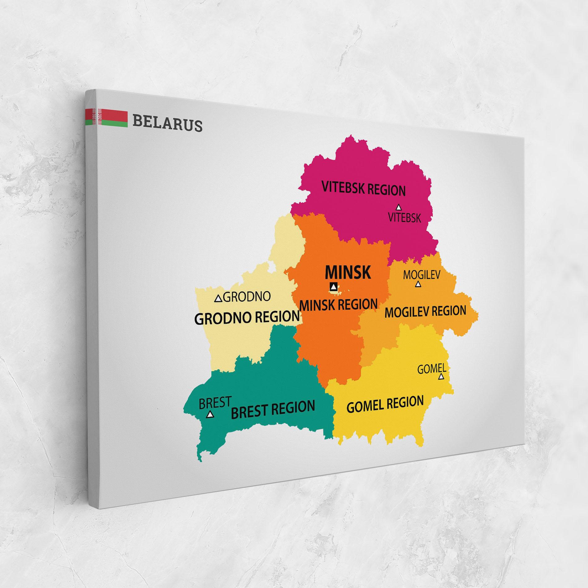 Tablou Canvas Belarus Color Map mockup 1