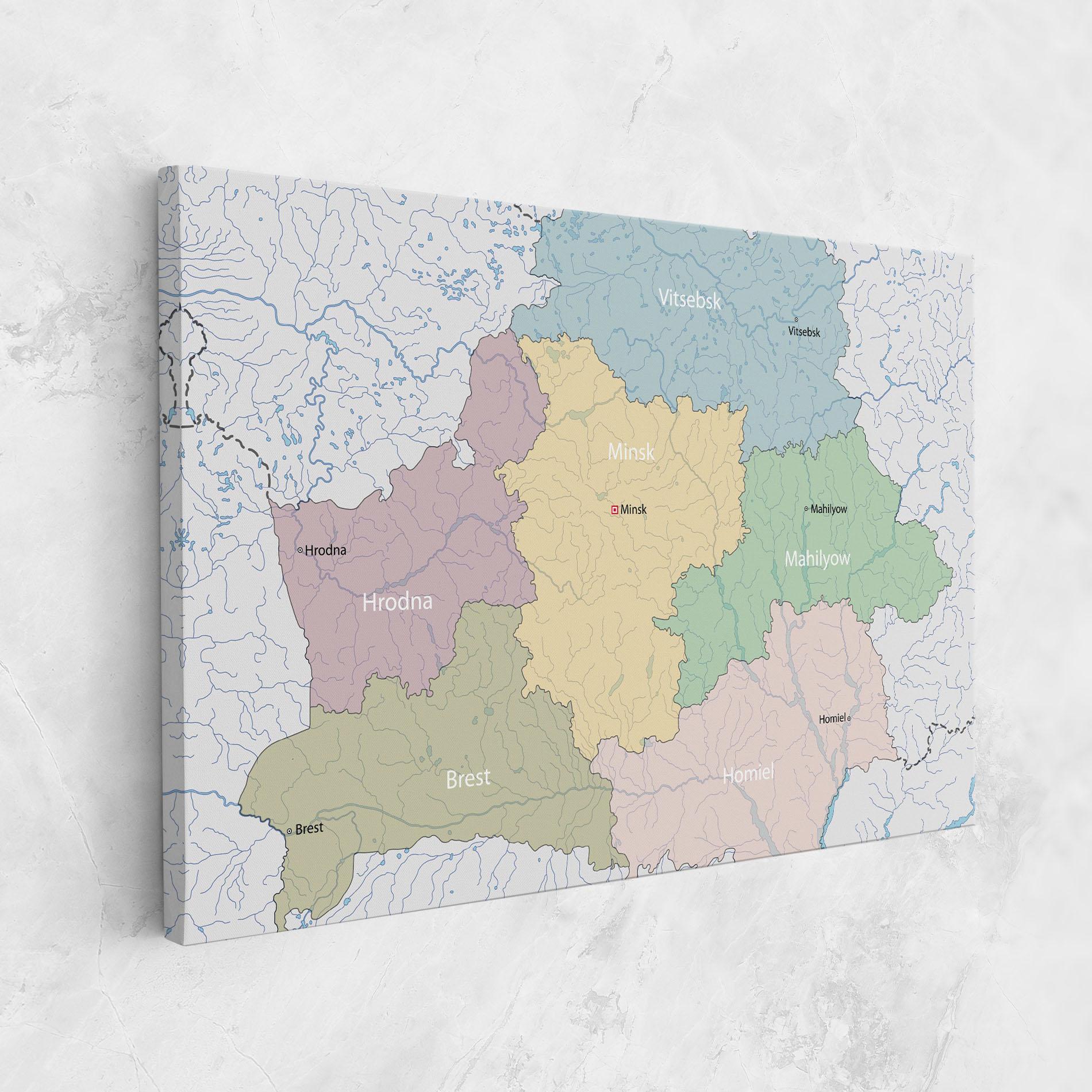 Tablou Canvas Belarus Map mockup 1