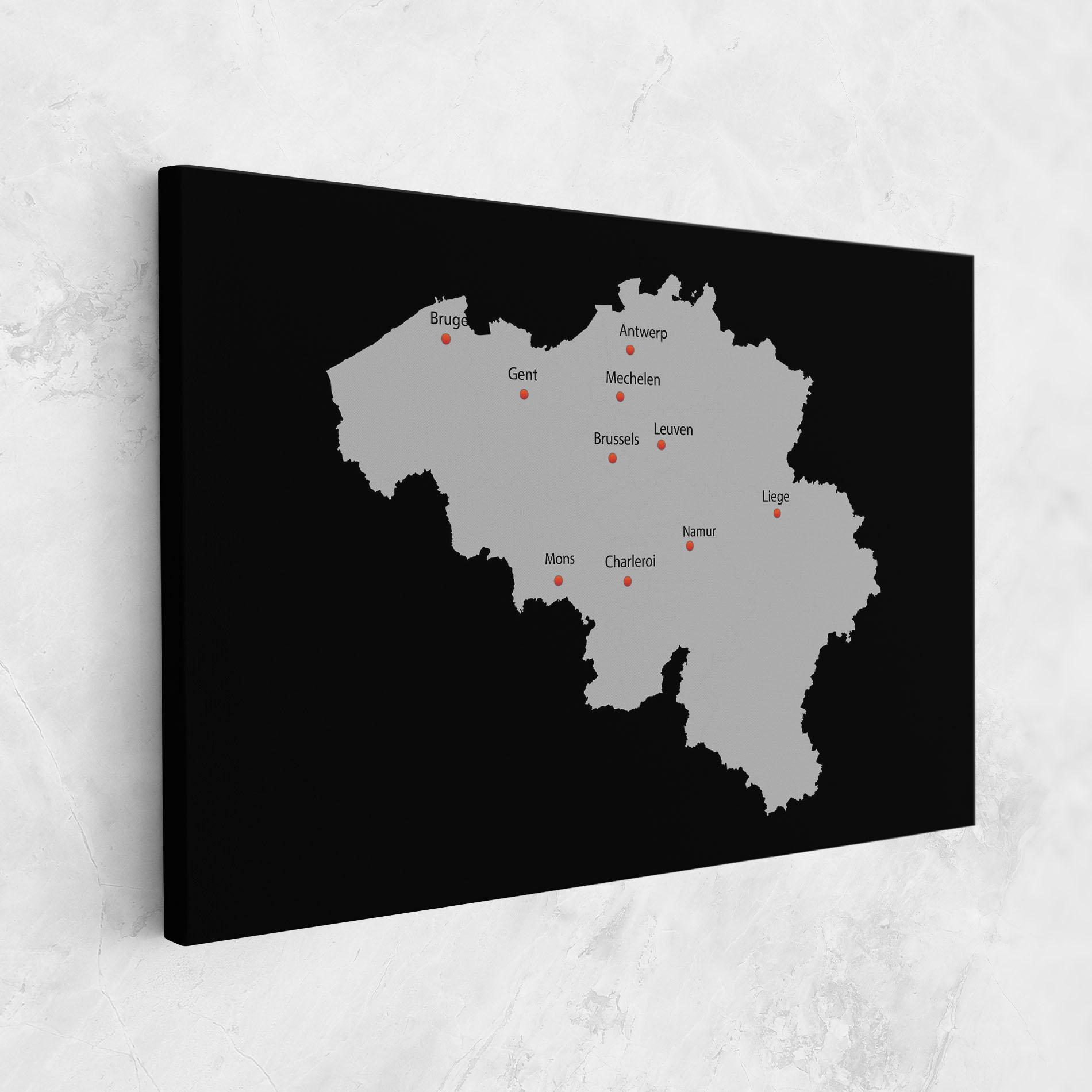 Tablou Canvas Belgium Map mockup 1