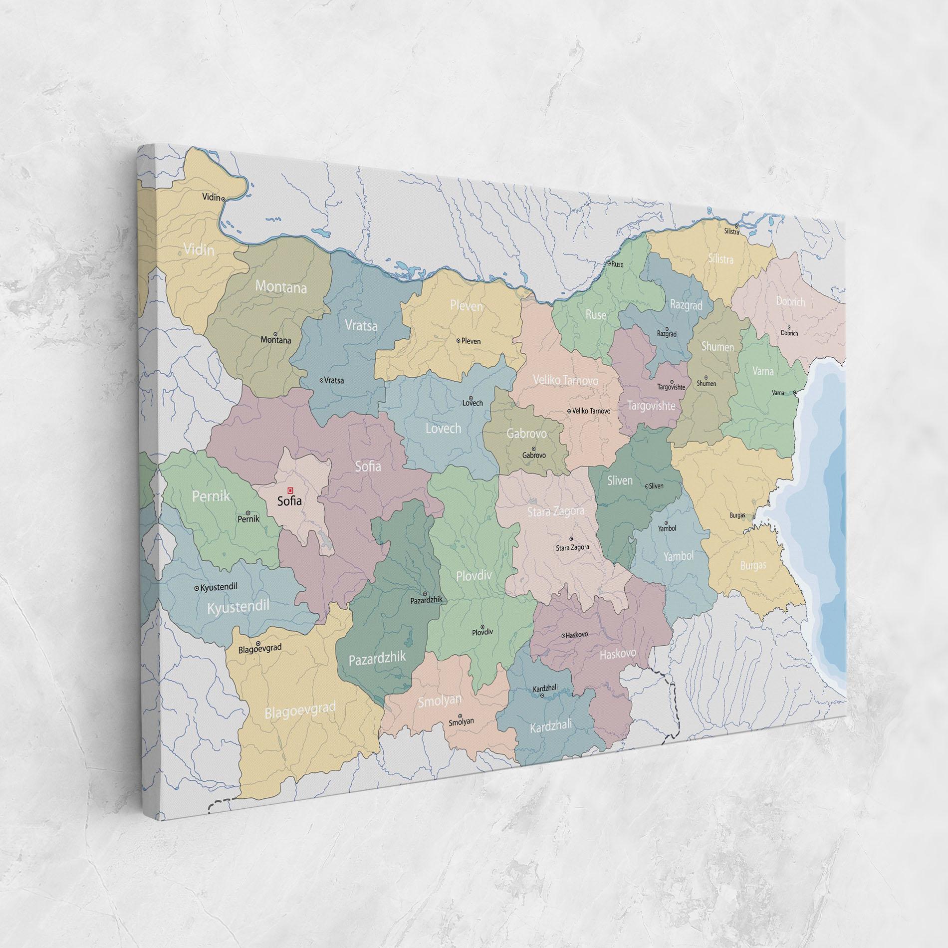 Tablou Canvas Bulgaria Map mockup 1