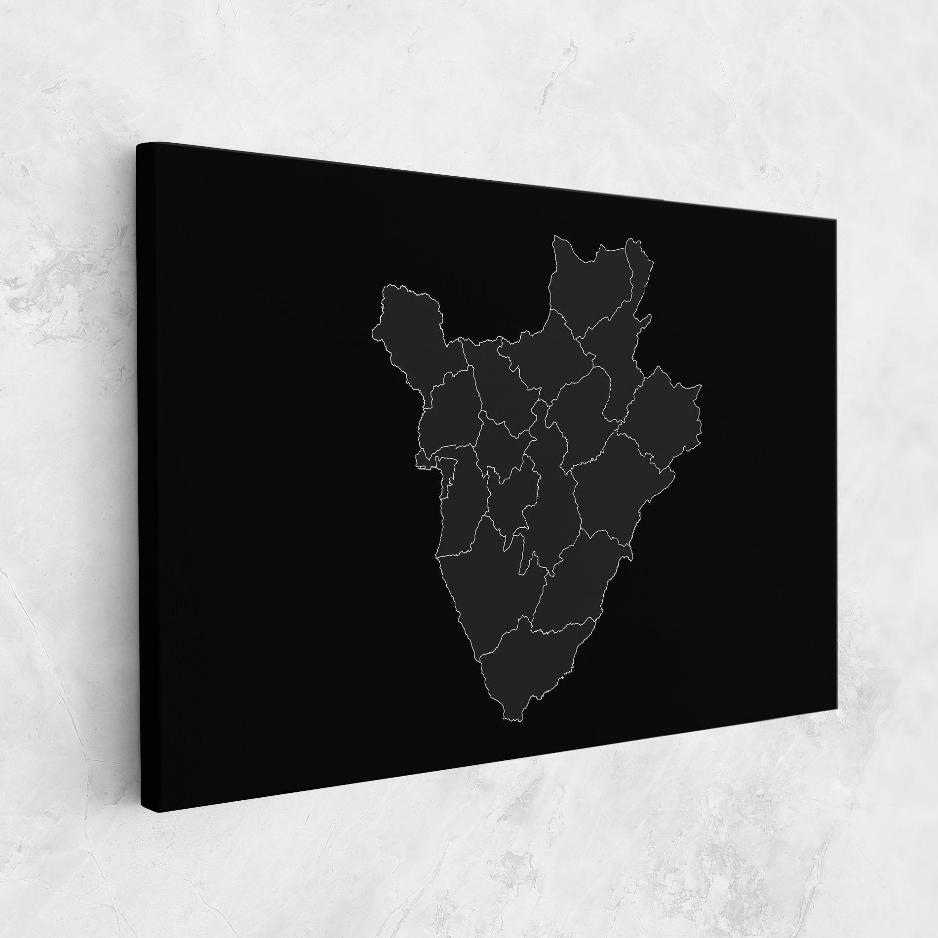 Tablou Canvas Burundi Grey Map mockup 1