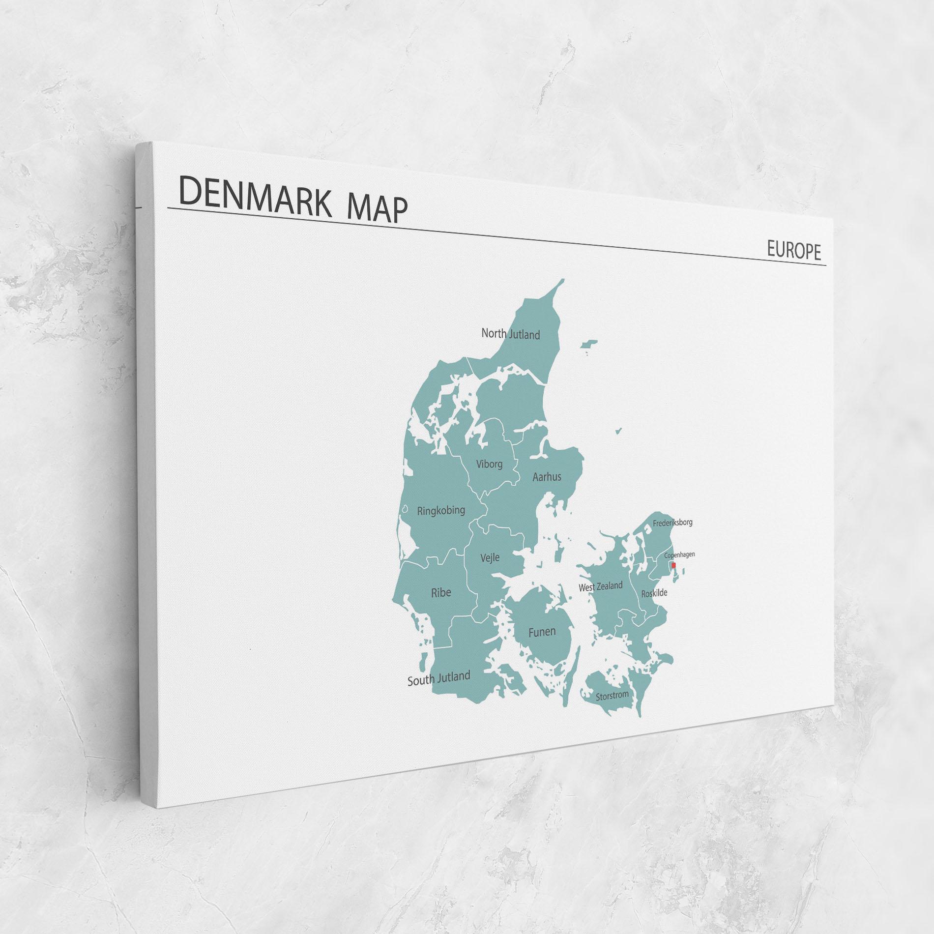 Tablou Canvas Denmark Map mockup 1