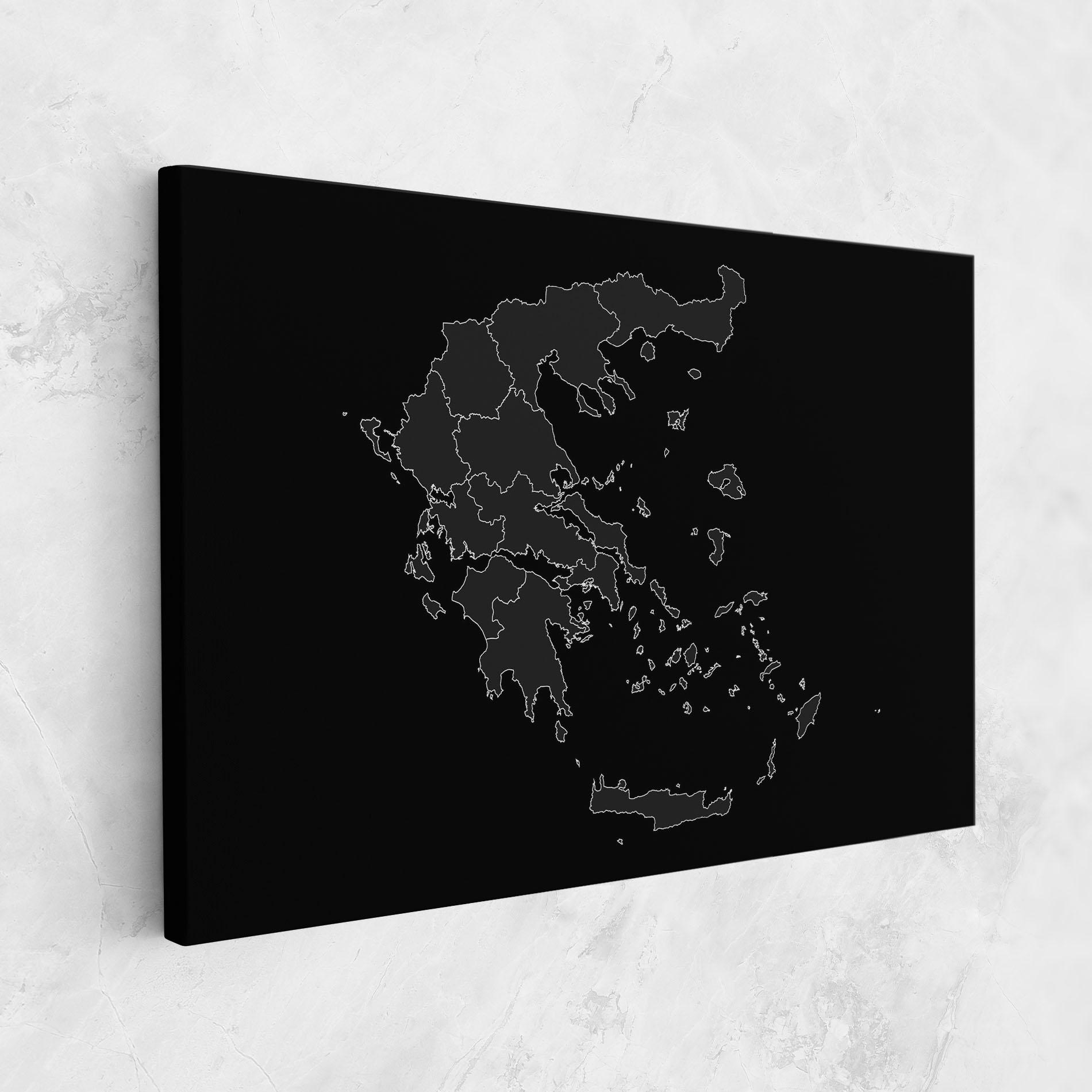Tablou Canvas Greece Grey Map mockup 1