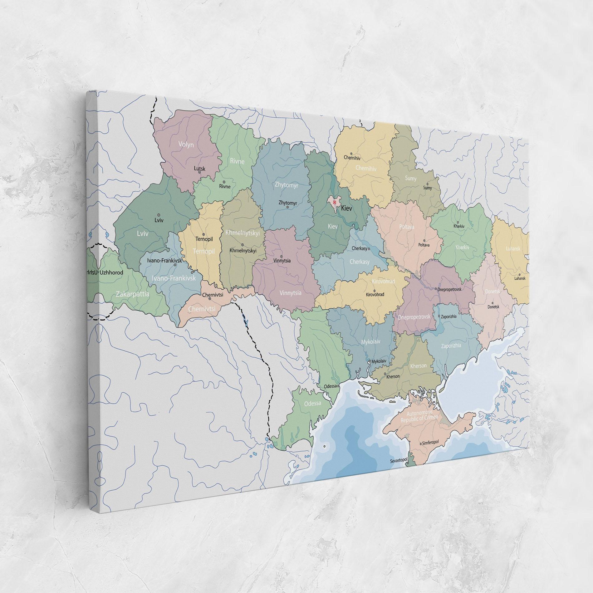 Tablou Canvas Ukraine Map mockup 1