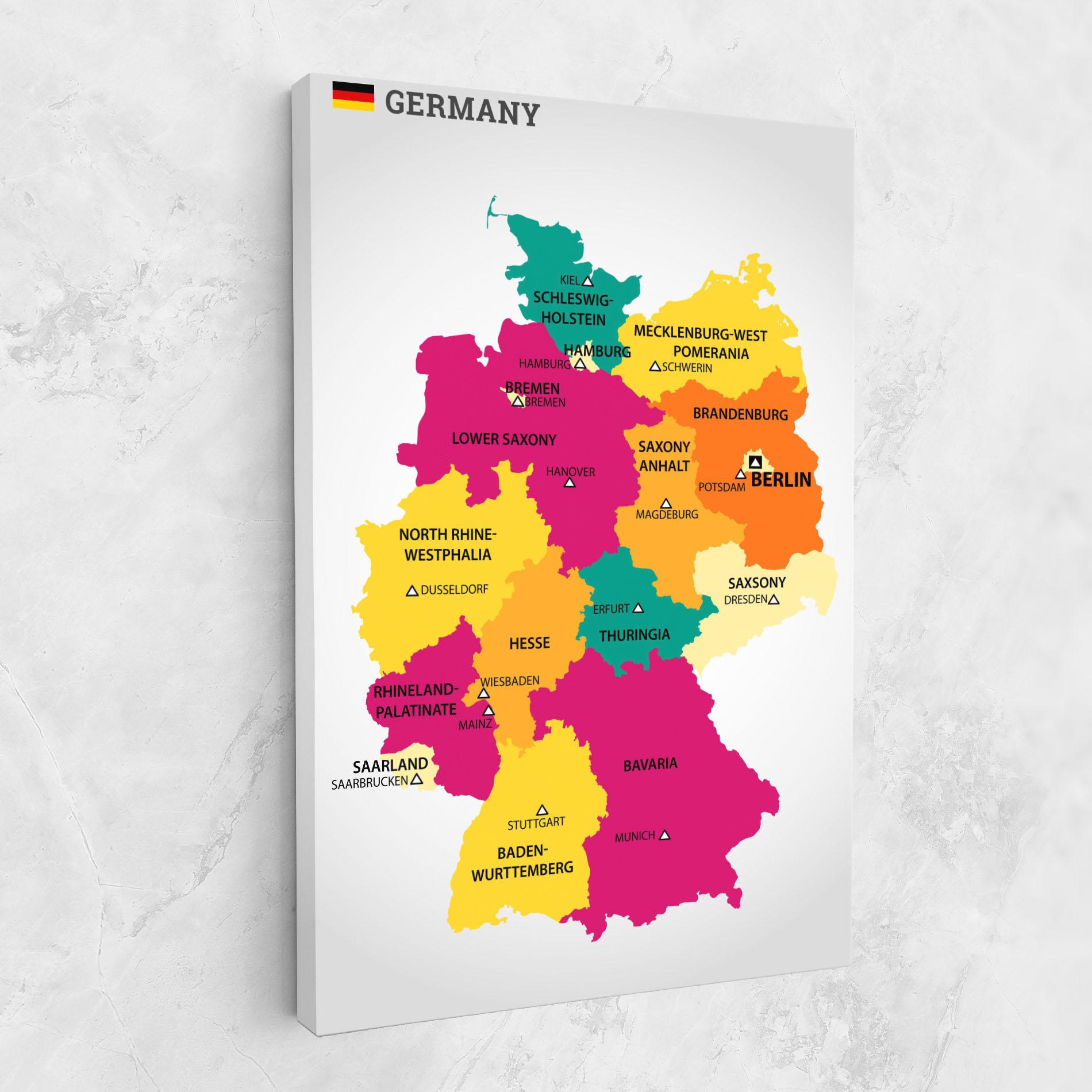Tablou Canvas Germany Color Map mockup 1