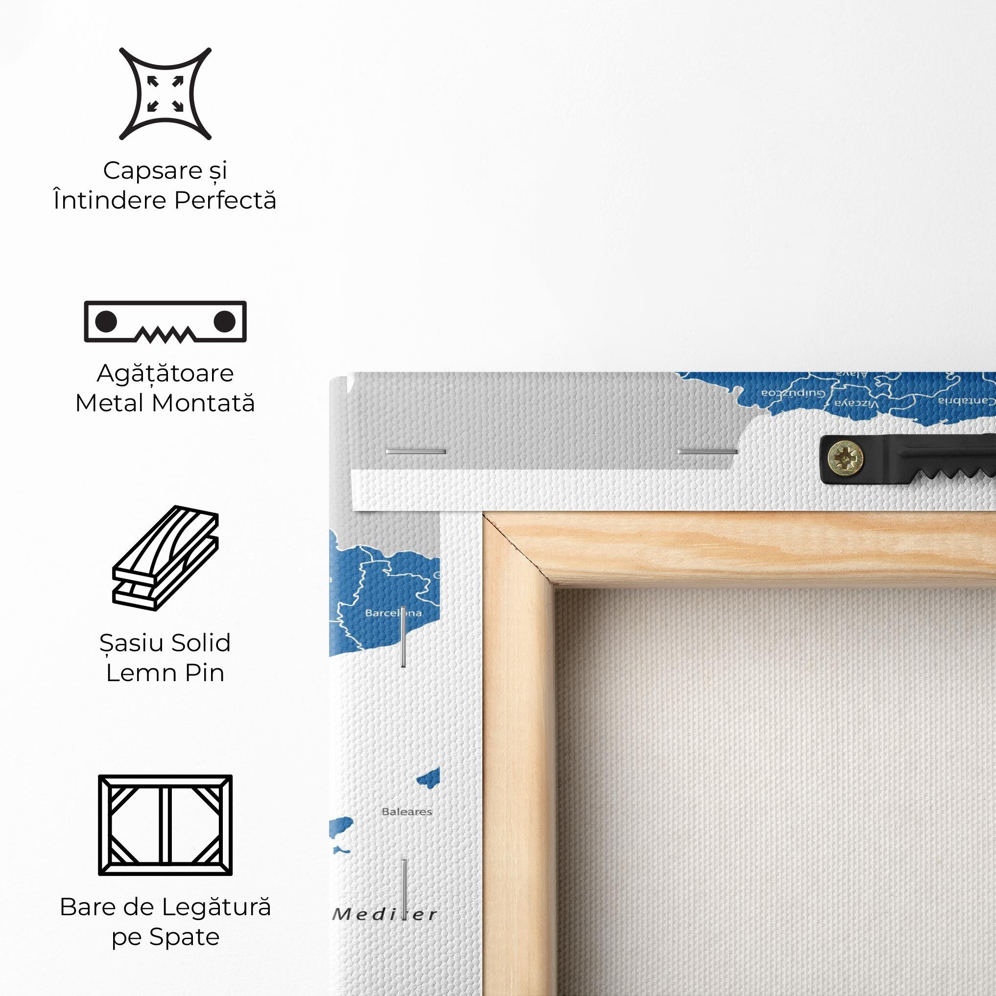 Tablou Canvas Spain Blue Map mockup 5