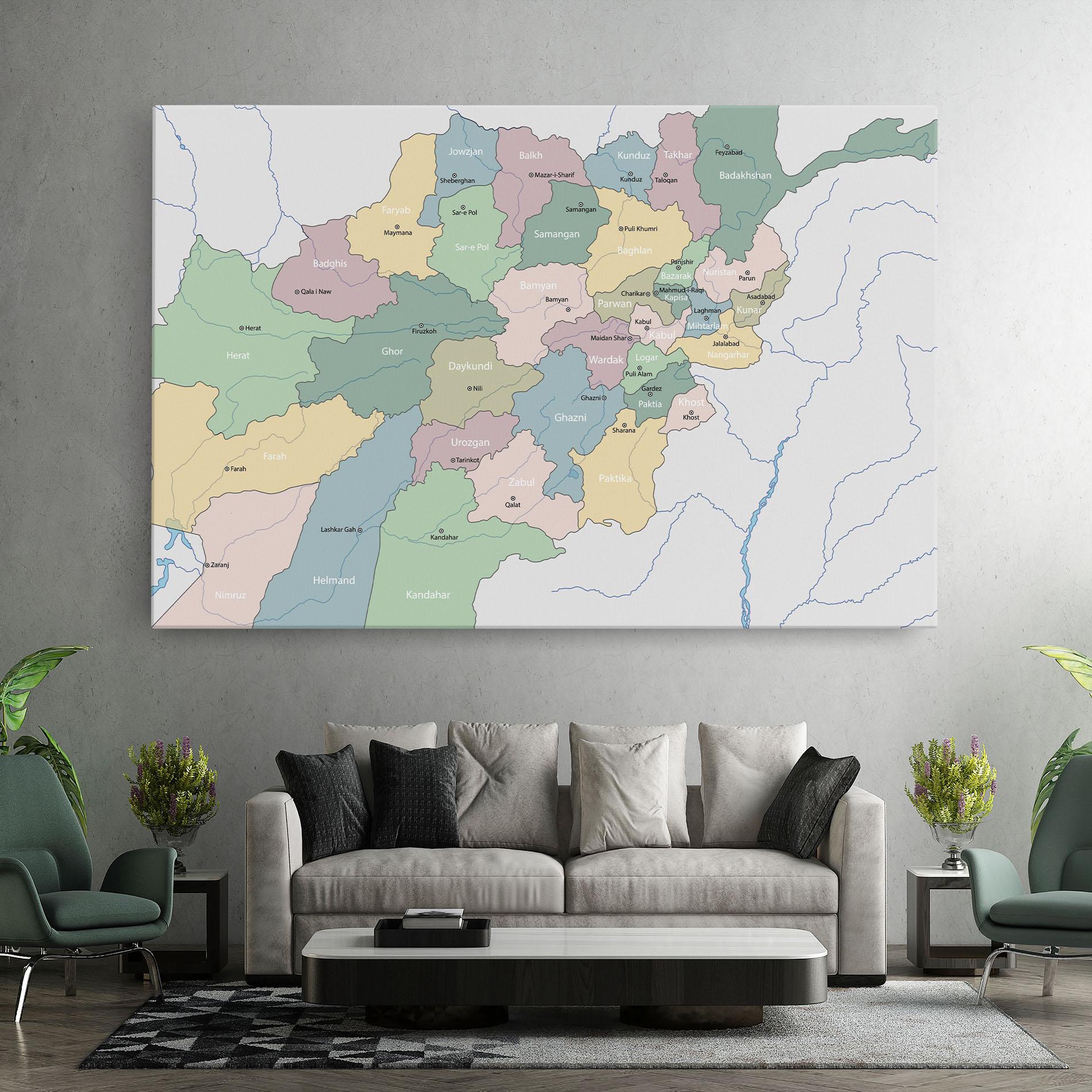 Tablou Canvas Afghanistan Map mockup 7