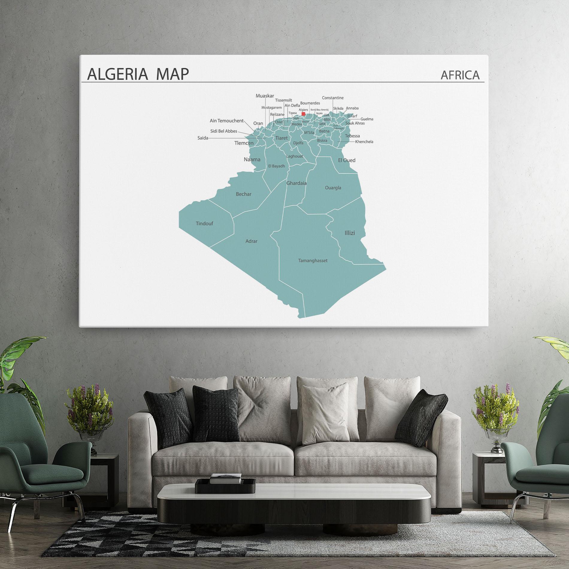 Tablou Canvas Algeria Map mockup 7