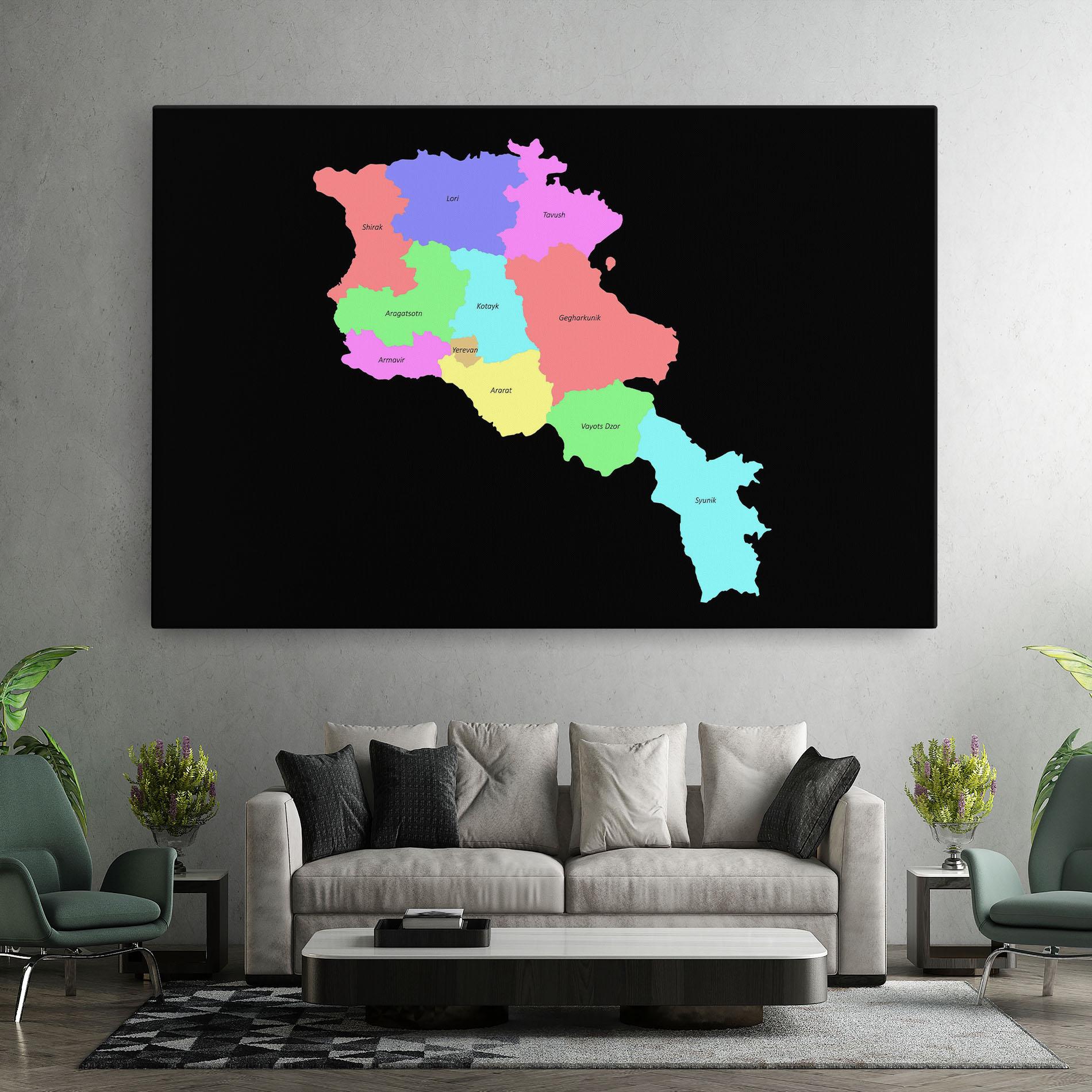 Tablou Canvas Armenia Map mockup 7