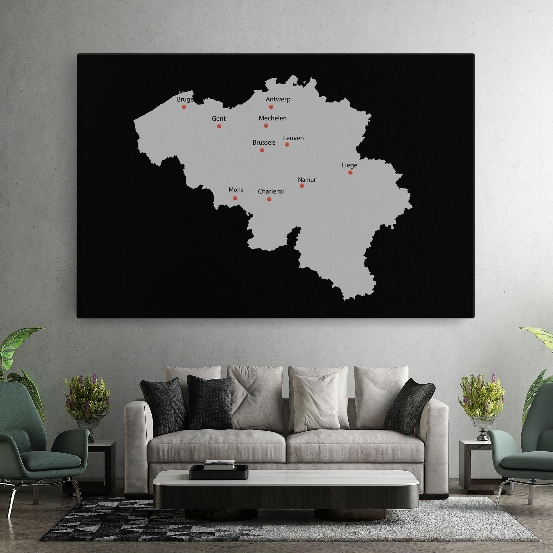 Tablou Canvas Belgium Map mockup 7