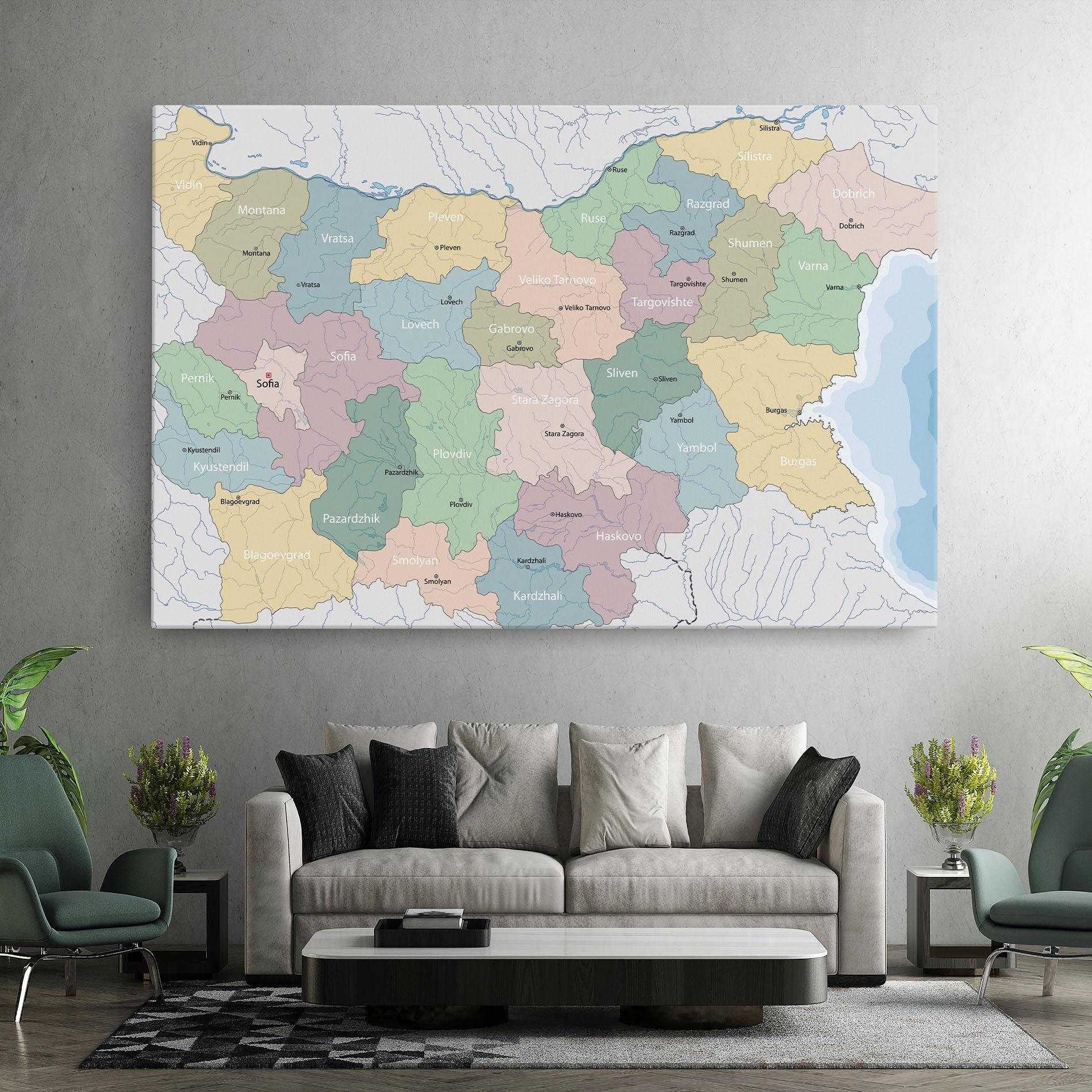 Tablou Canvas Bulgaria Map mockup 7