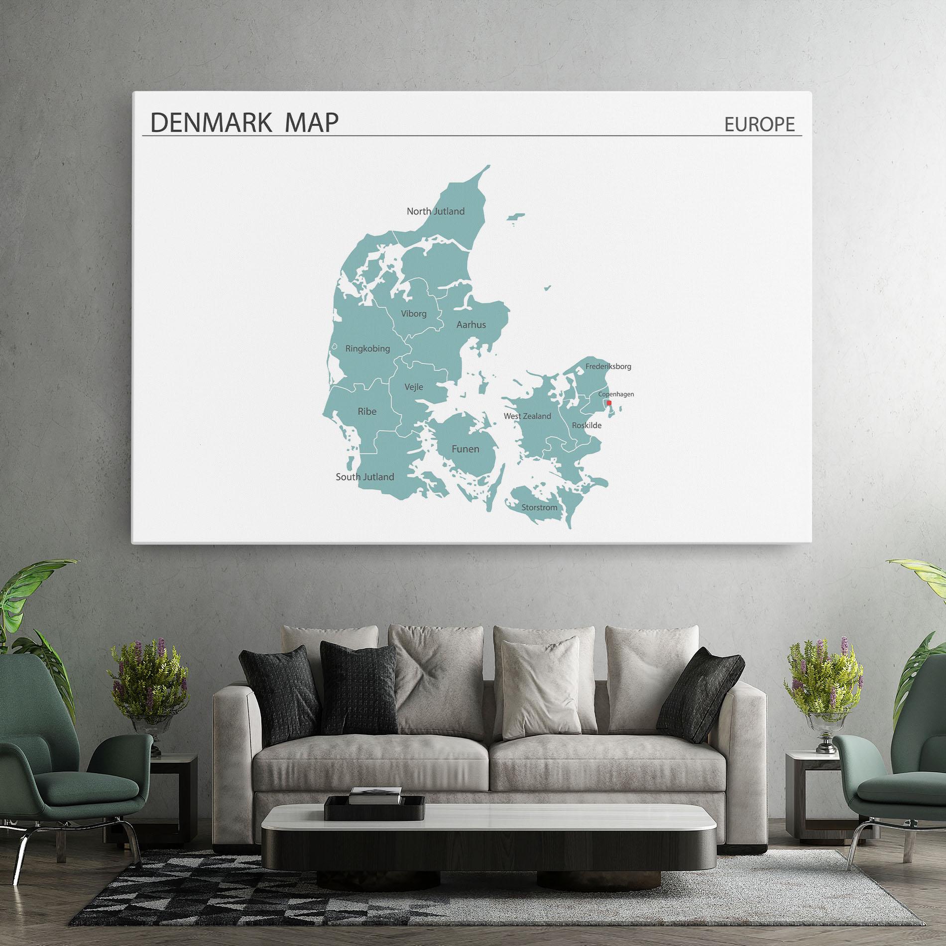 Tablou Canvas Denmark Map mockup 7