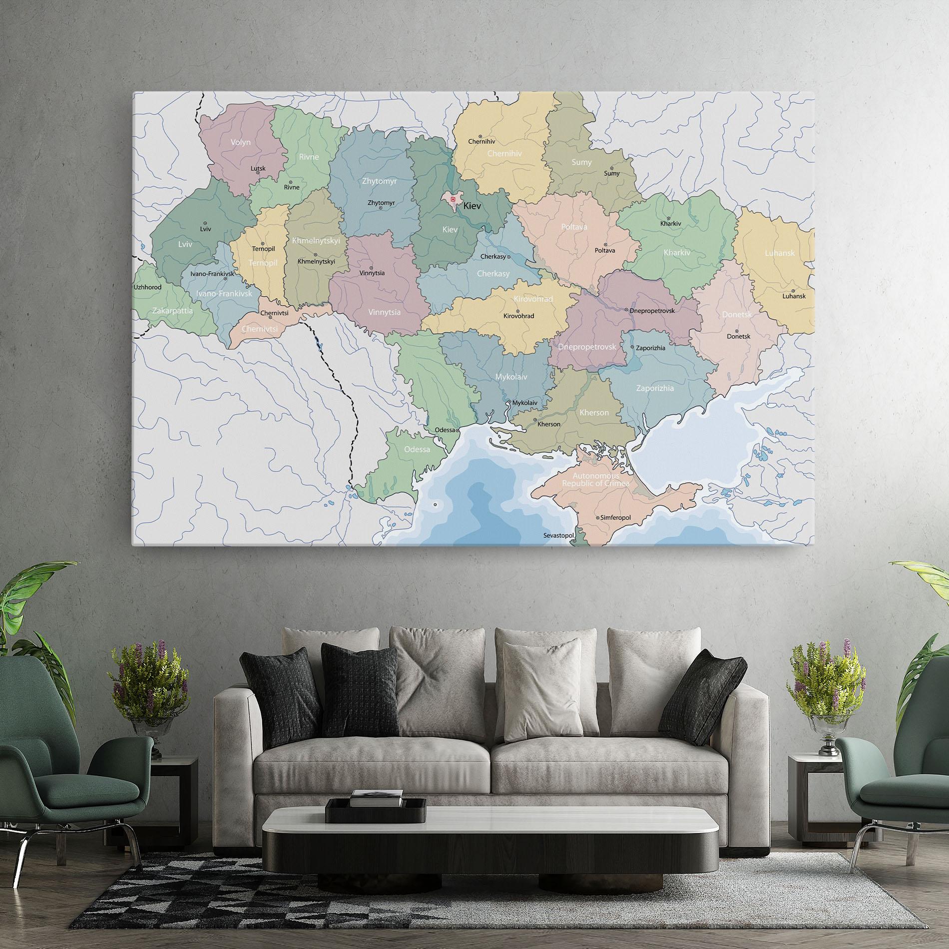 Tablou Canvas Ukraine Map mockup 7