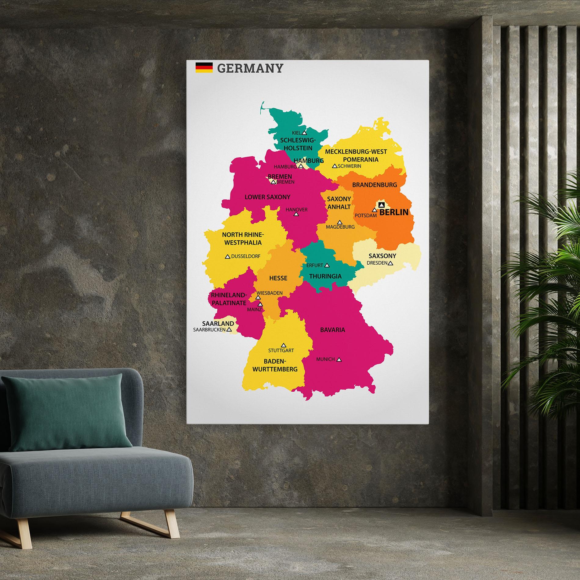 Tablou Canvas Germany Color Map mockup 7