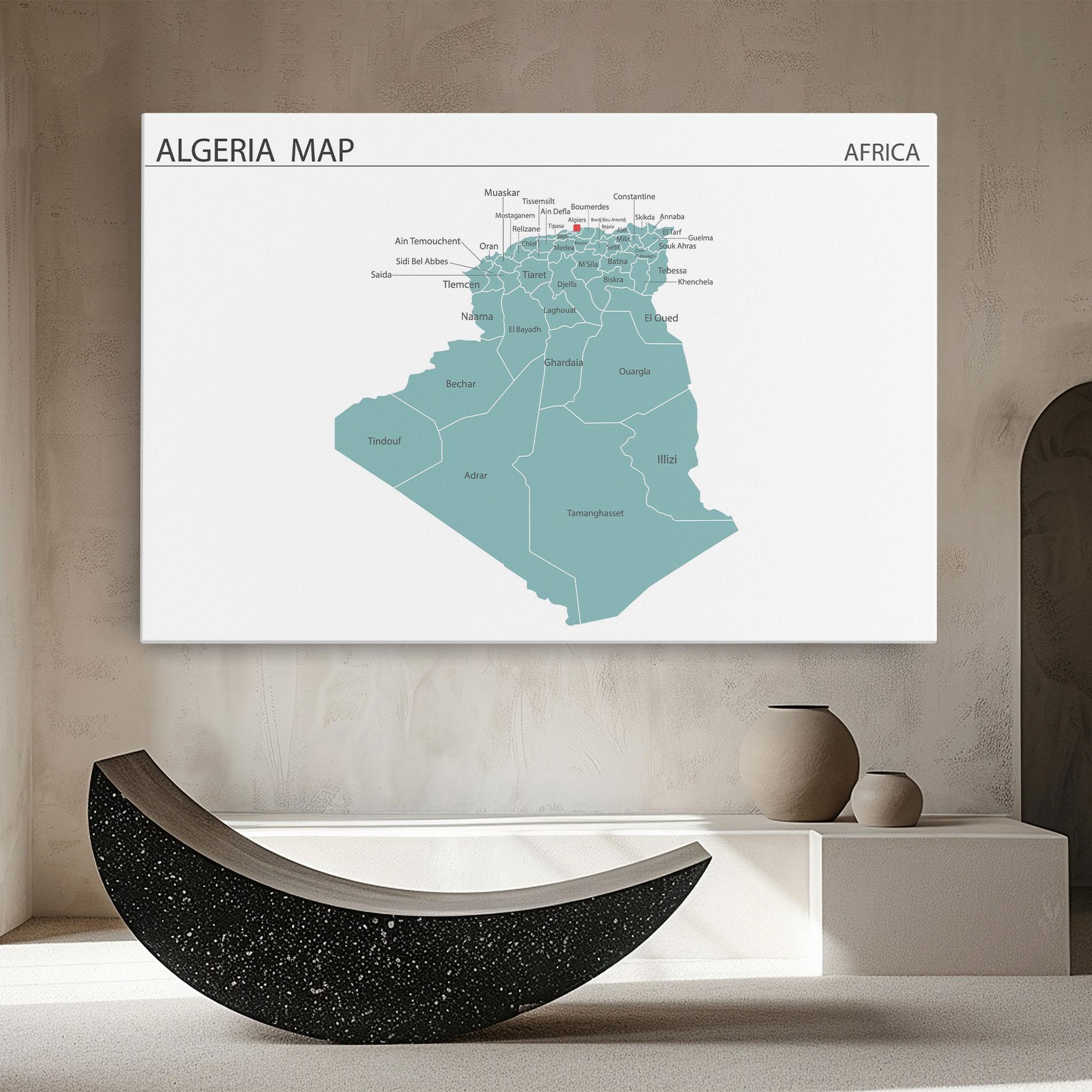 Tablou Canvas Algeria Map mockup 8
