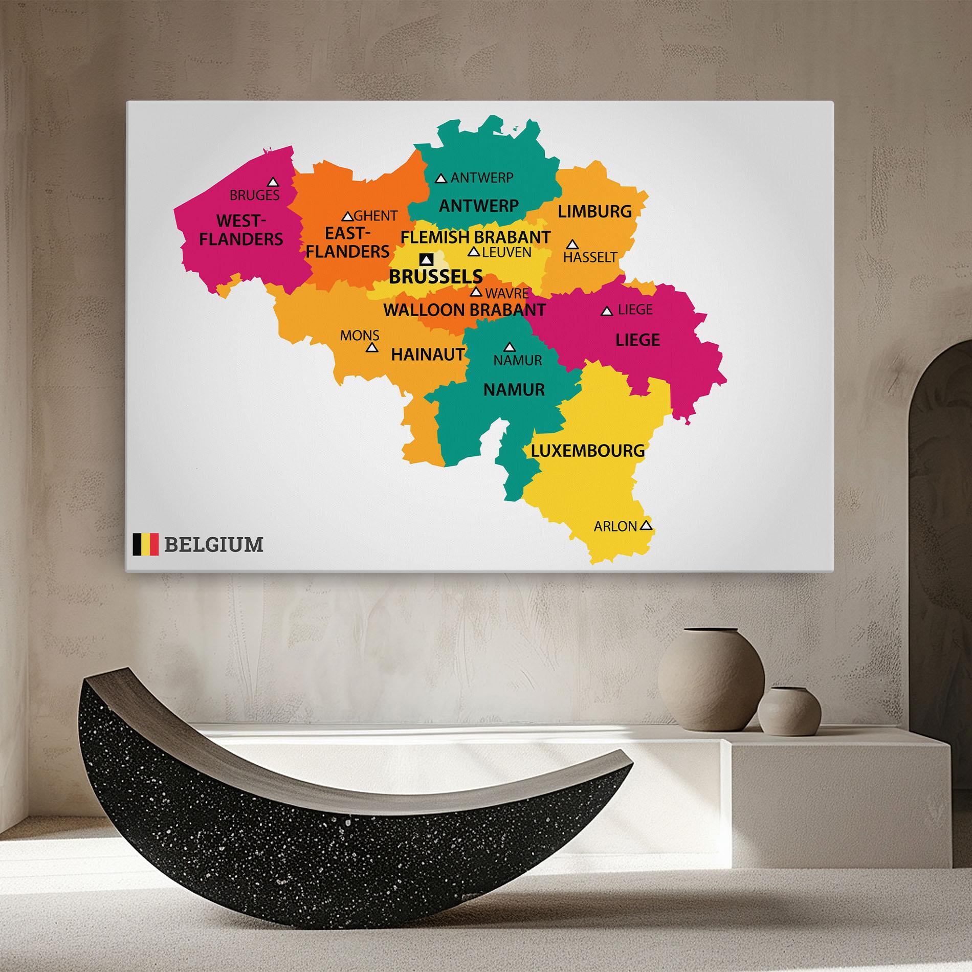 Tablou Canvas Belgium Color Map mockup 8
