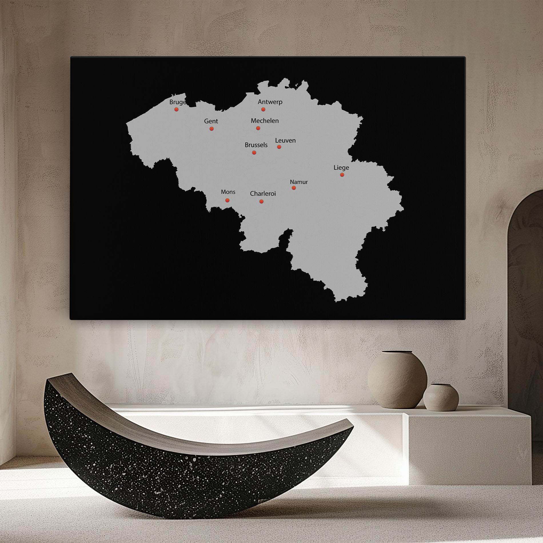 Tablou Canvas Belgium Map mockup 8