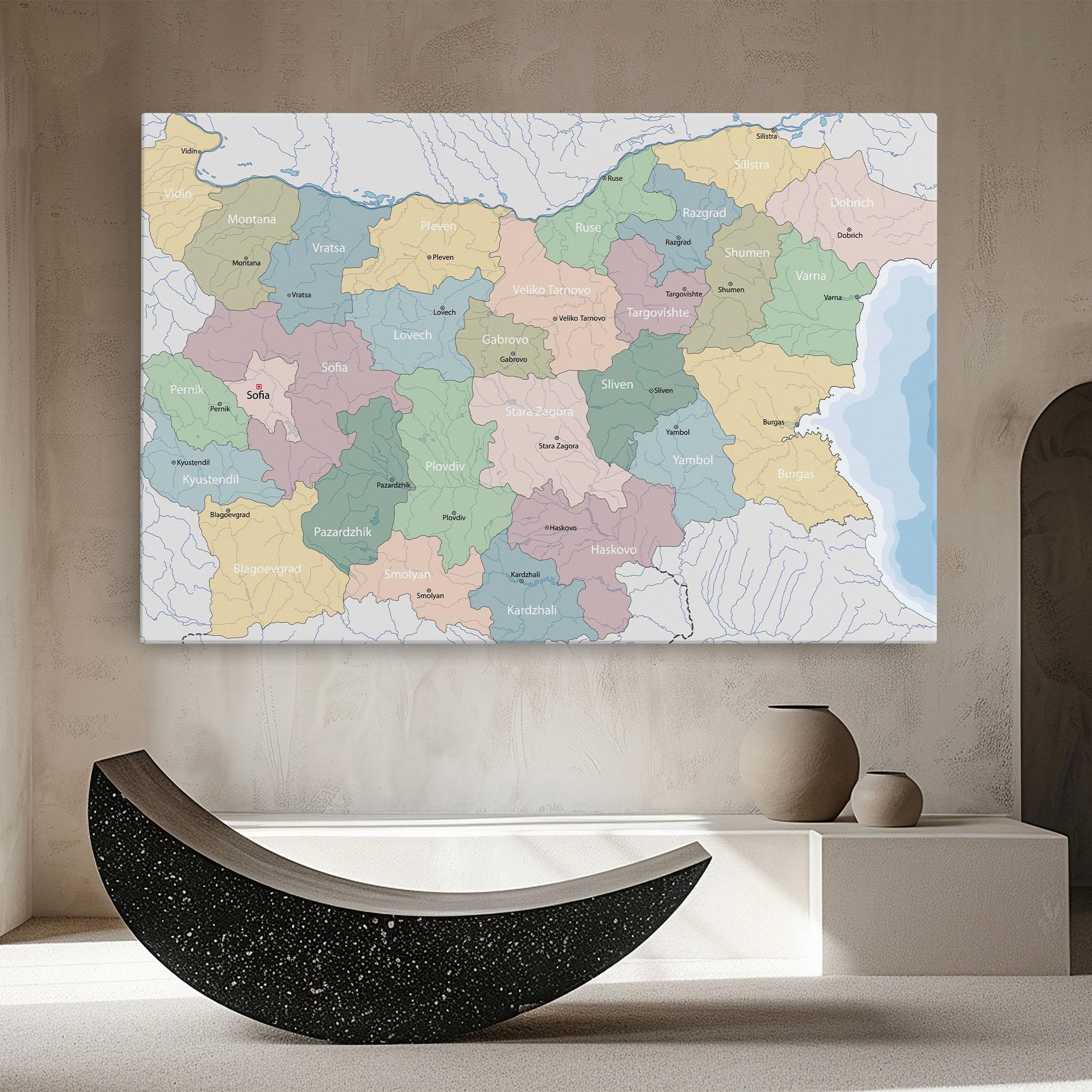 Tablou Canvas Bulgaria Map mockup 8