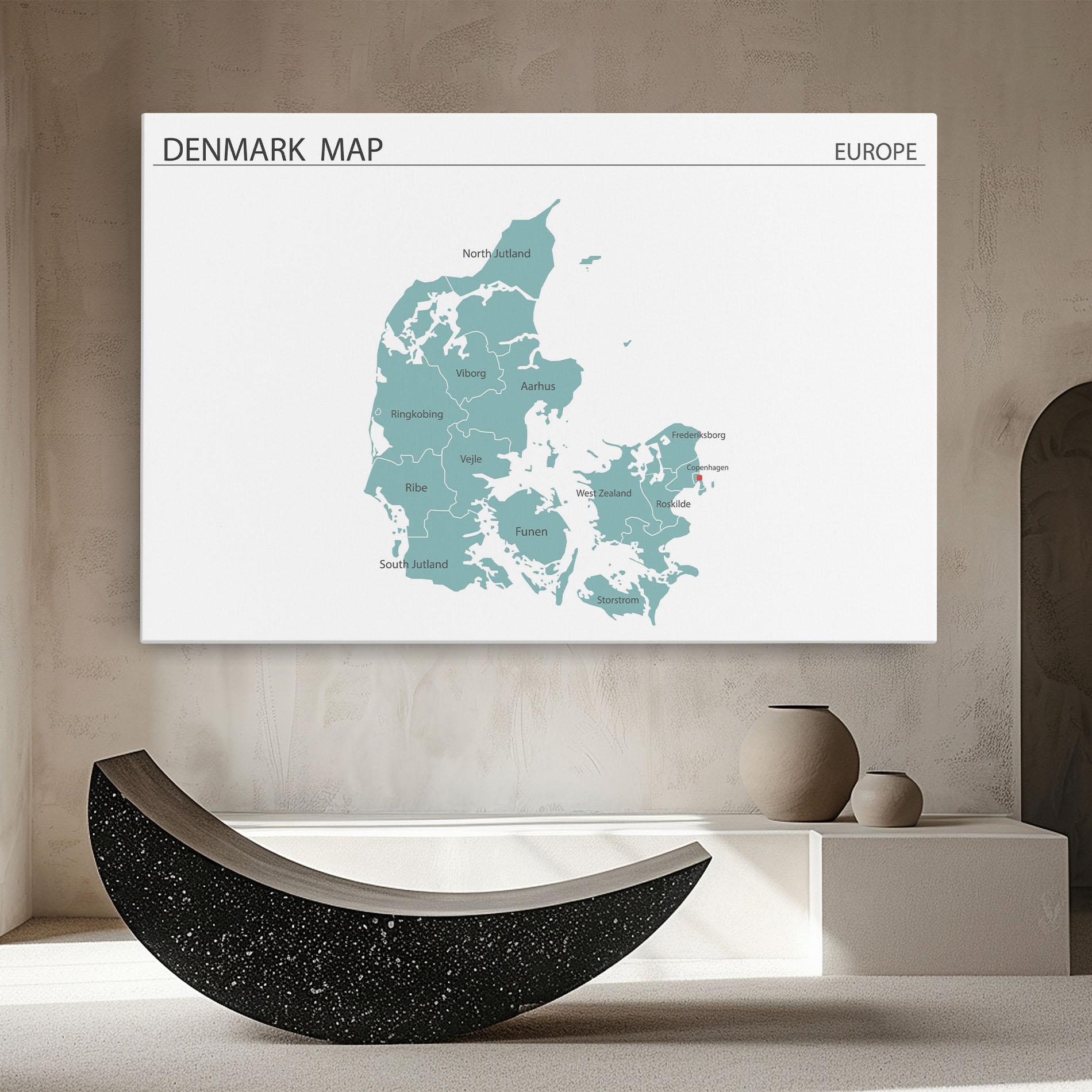Tablou Canvas Denmark Map mockup 8