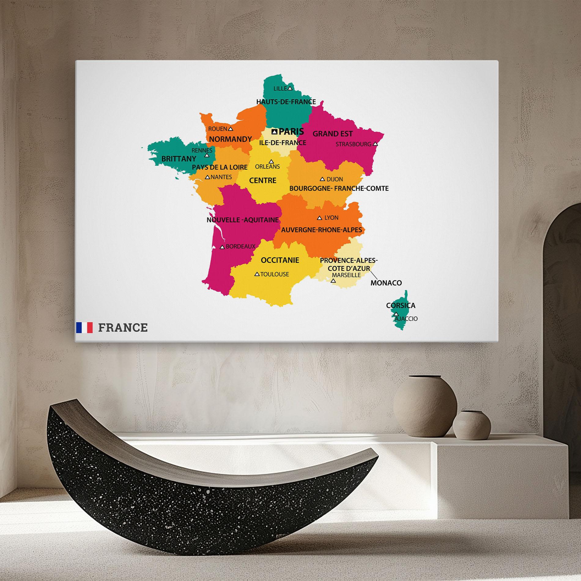 Tablou Canvas France Color Map mockup 8