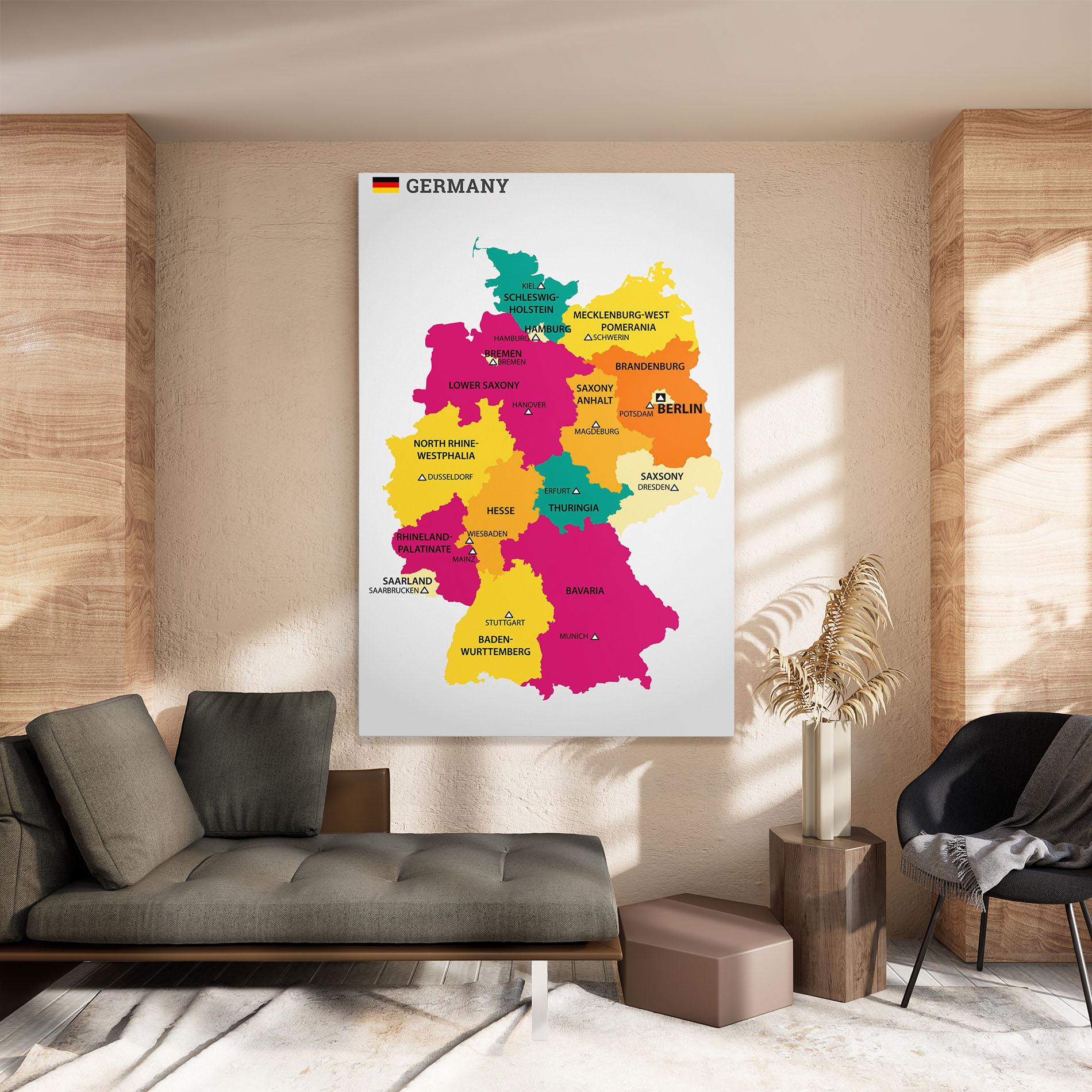 Tablou Canvas Germany Color Map mockup 8