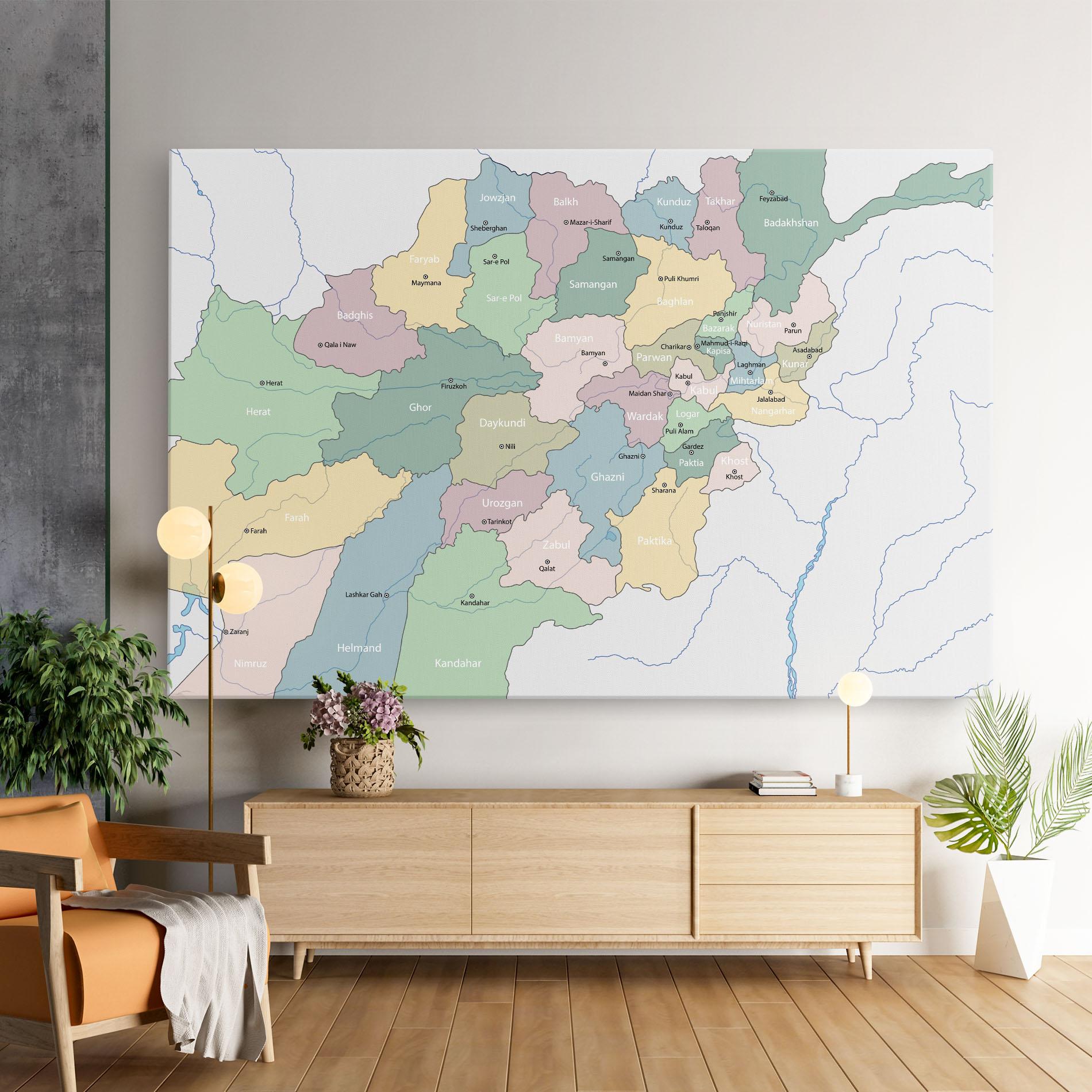 Tablou Canvas Afghanistan Map mockup 9