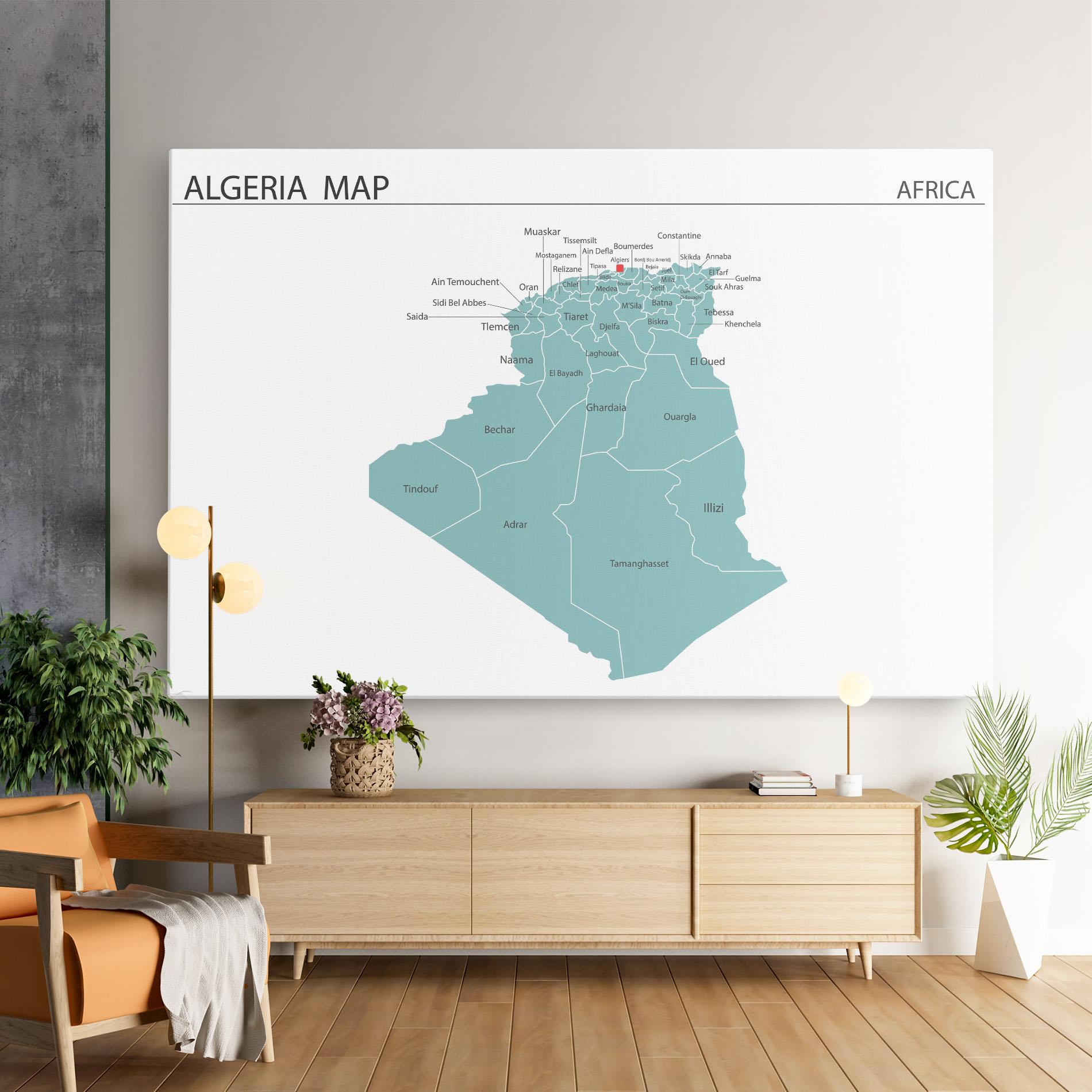 Tablou Canvas Algeria Map mockup 9