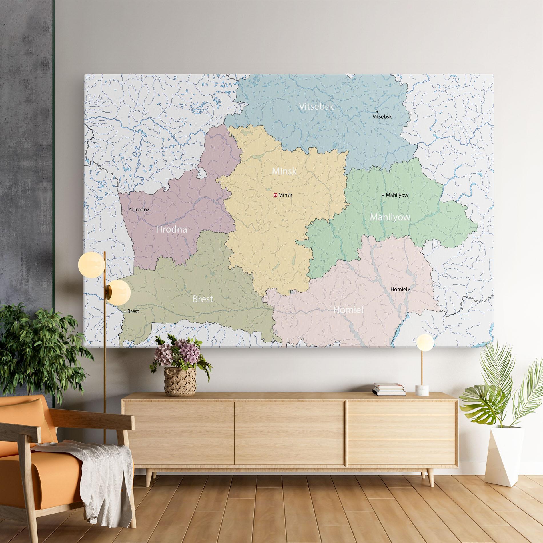 Tablou Canvas Belarus Map mockup 9