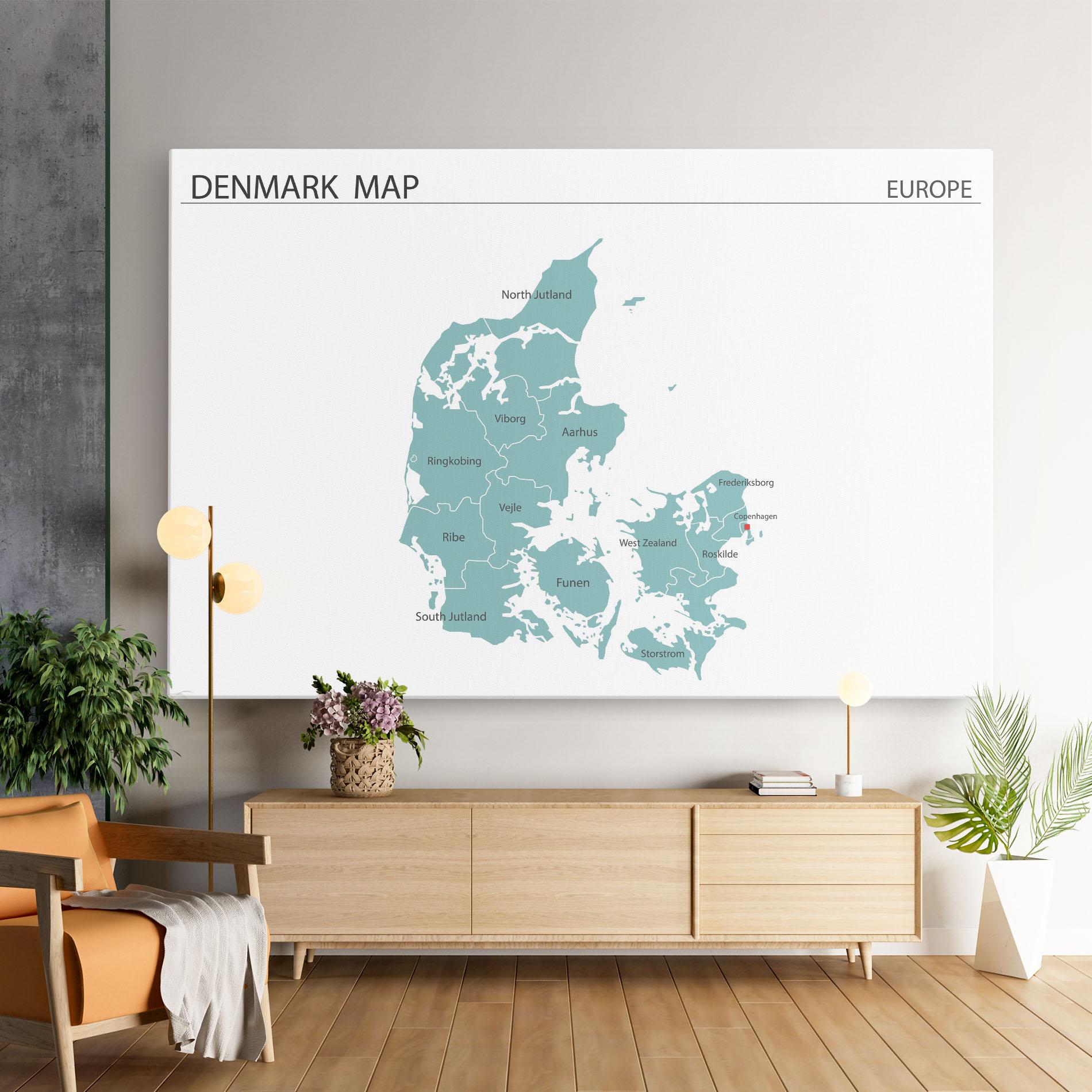 Tablou Canvas Denmark Map mockup 9