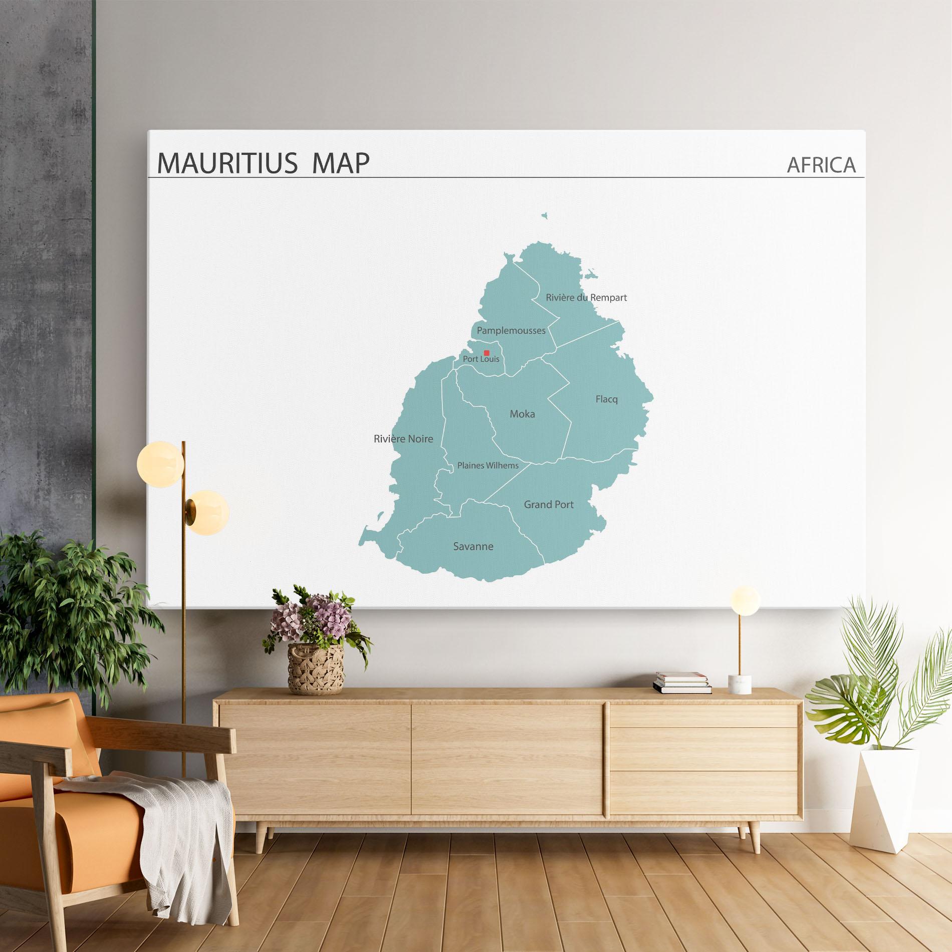 Tablou Canvas Mauritius Map mockup 9