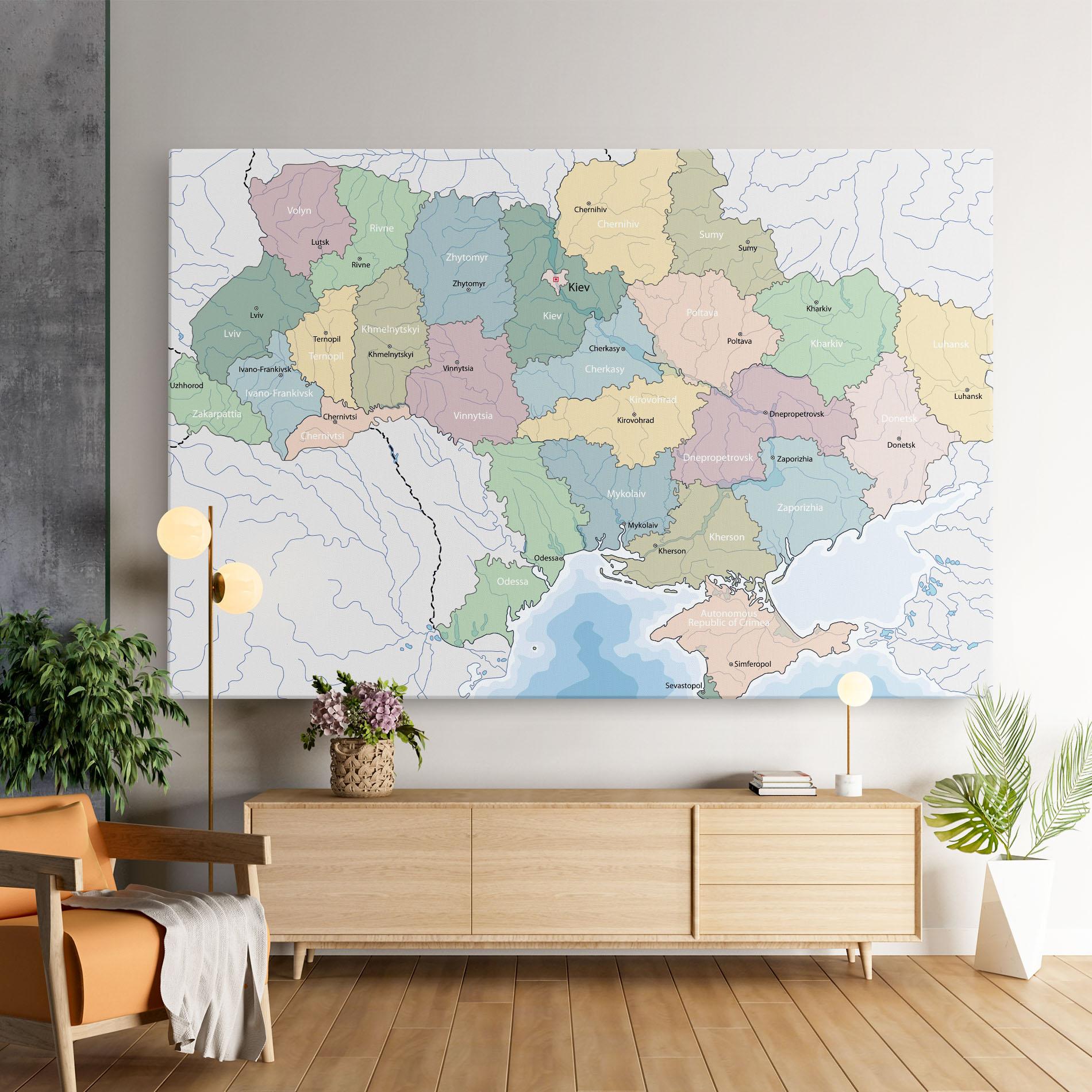 Tablou Canvas Ukraine Map mockup 9