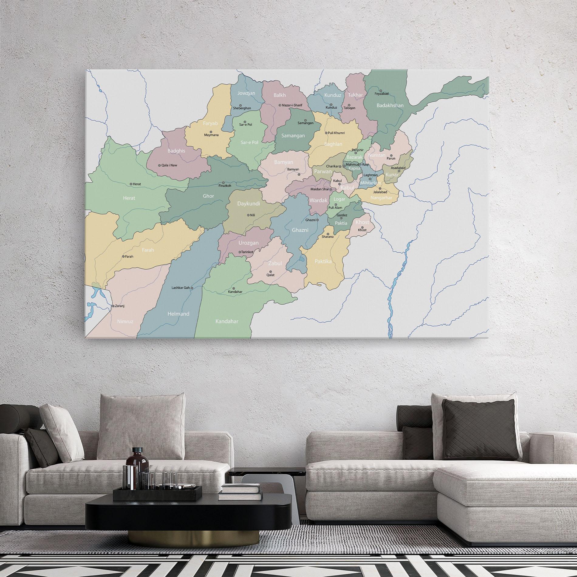Tablou Canvas Afghanistan Map mockup 2