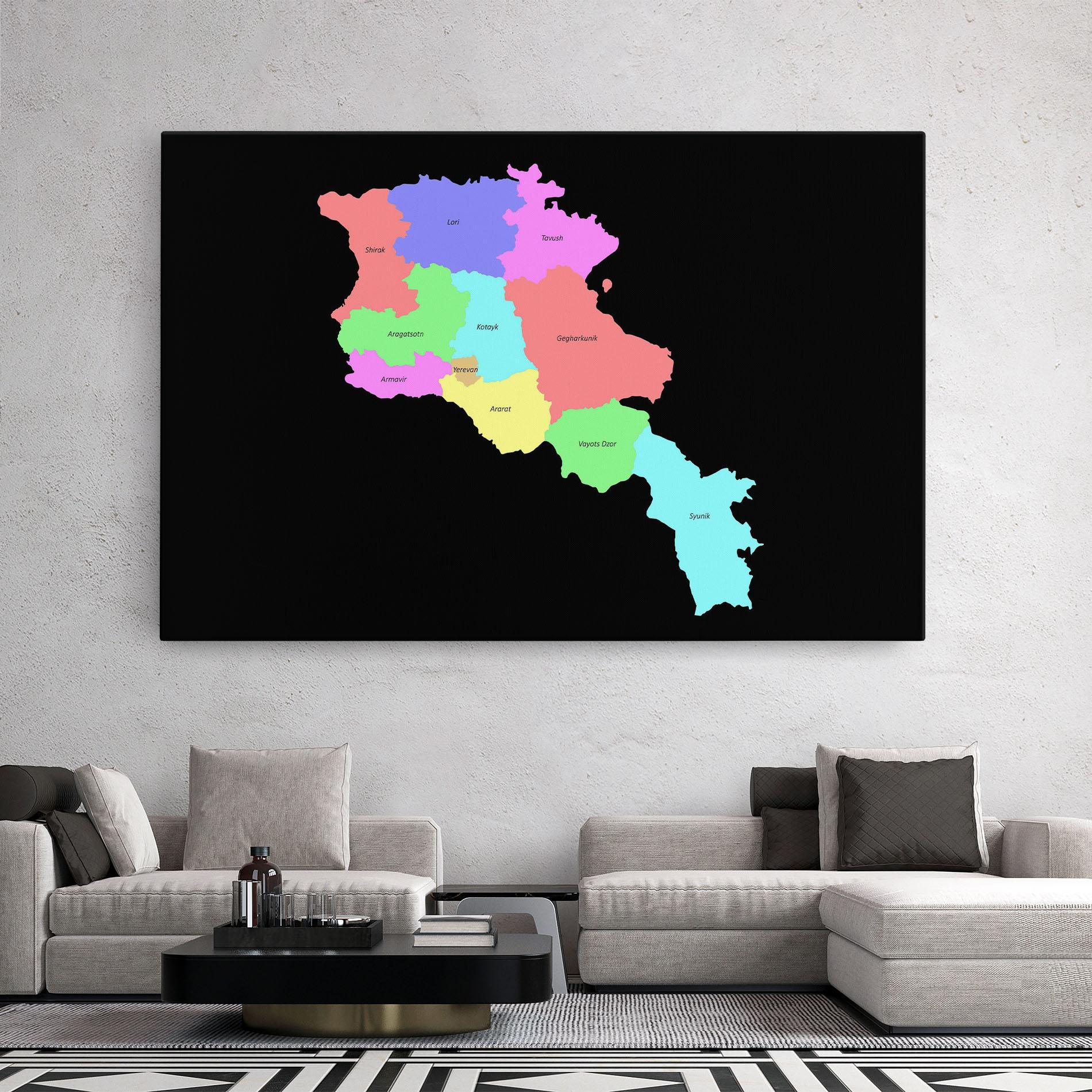 Tablou Canvas Armenia Map mockup 2