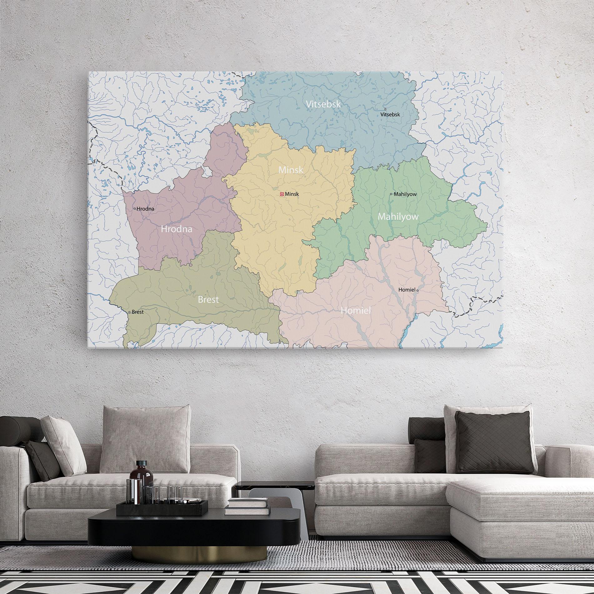 Tablou Canvas Belarus Map mockup 2