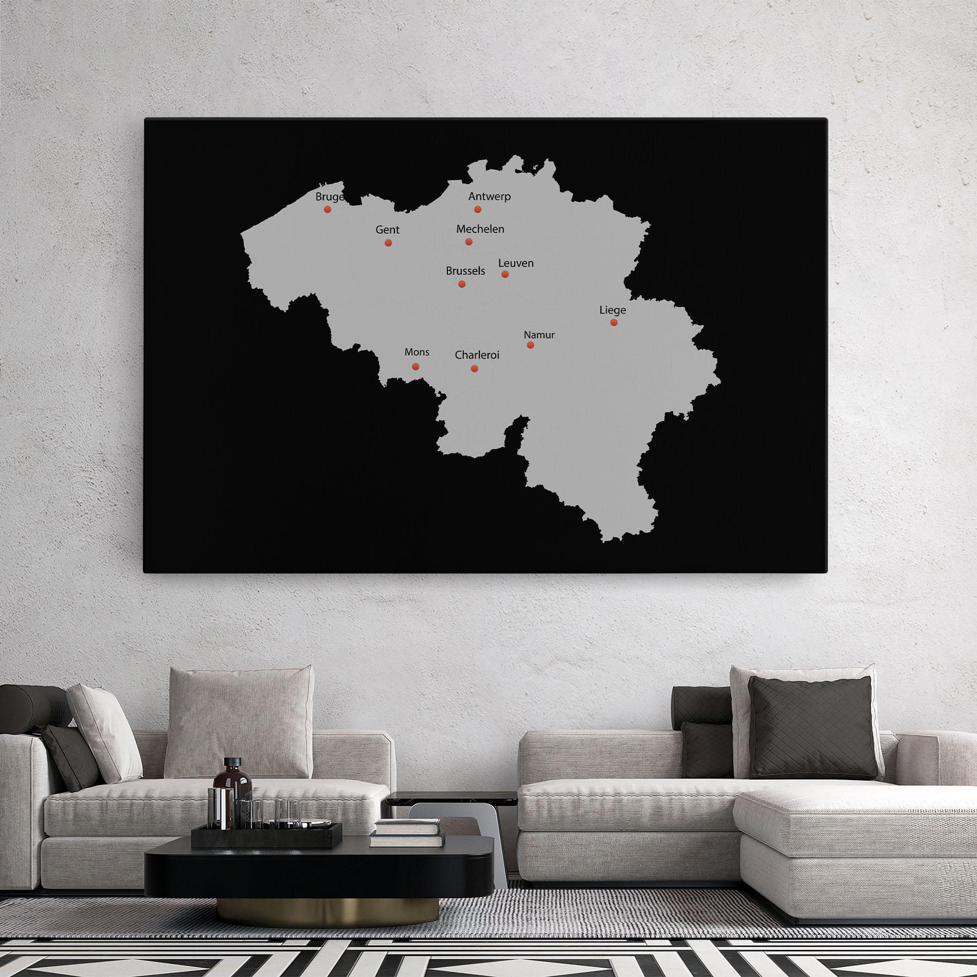 Tablou Canvas Belgium Map mockup 2