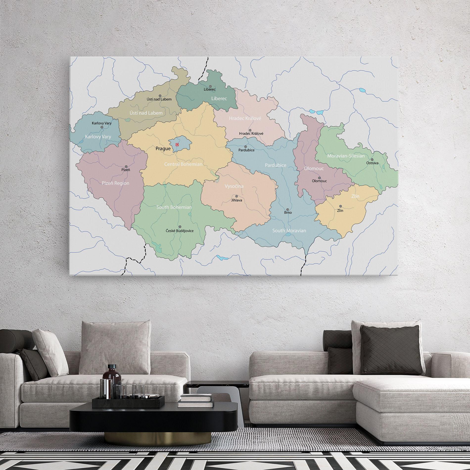 Tablou Canvas Czech Republic Map mockup 2