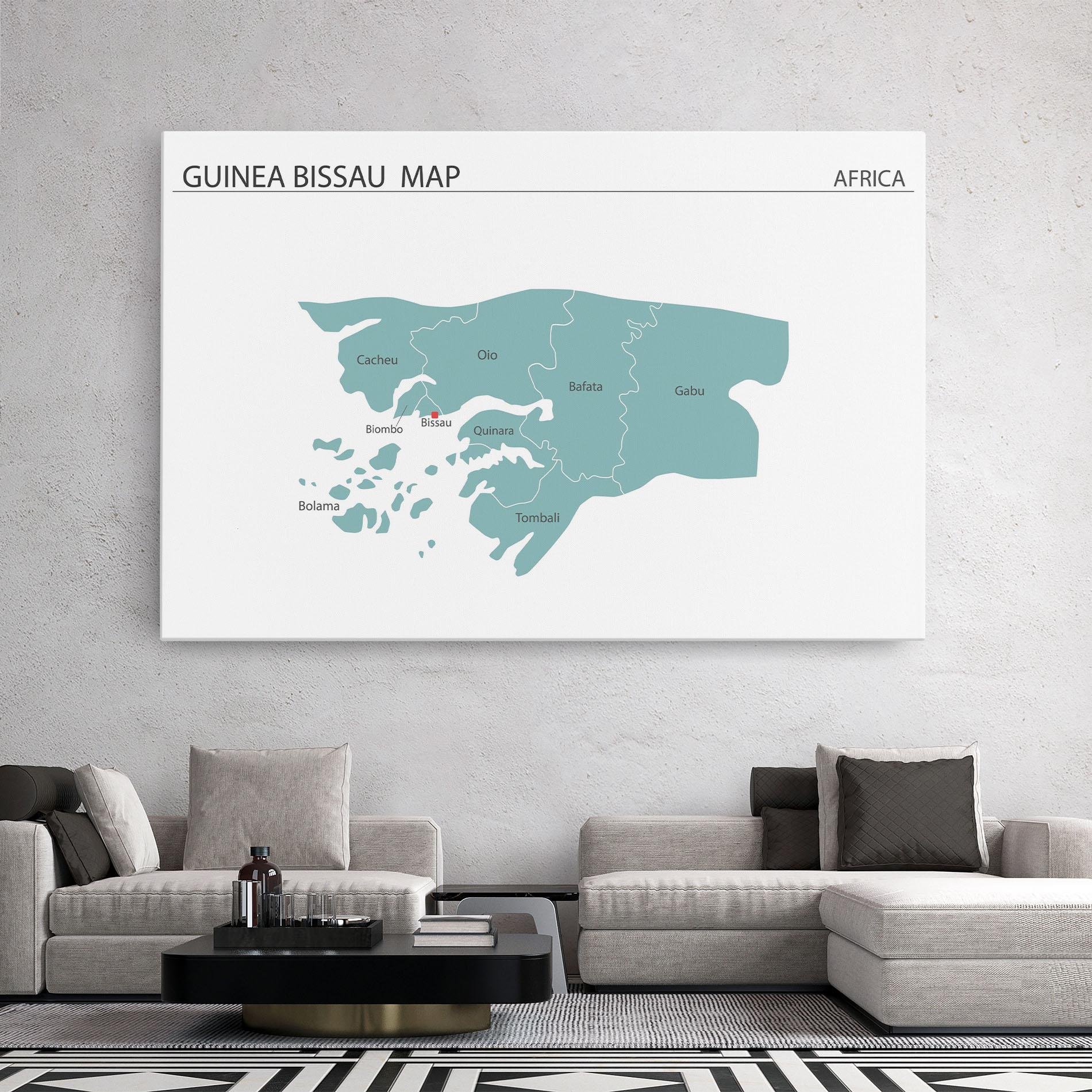 Tablou Canvas Guinea Bissau Map mockup 2