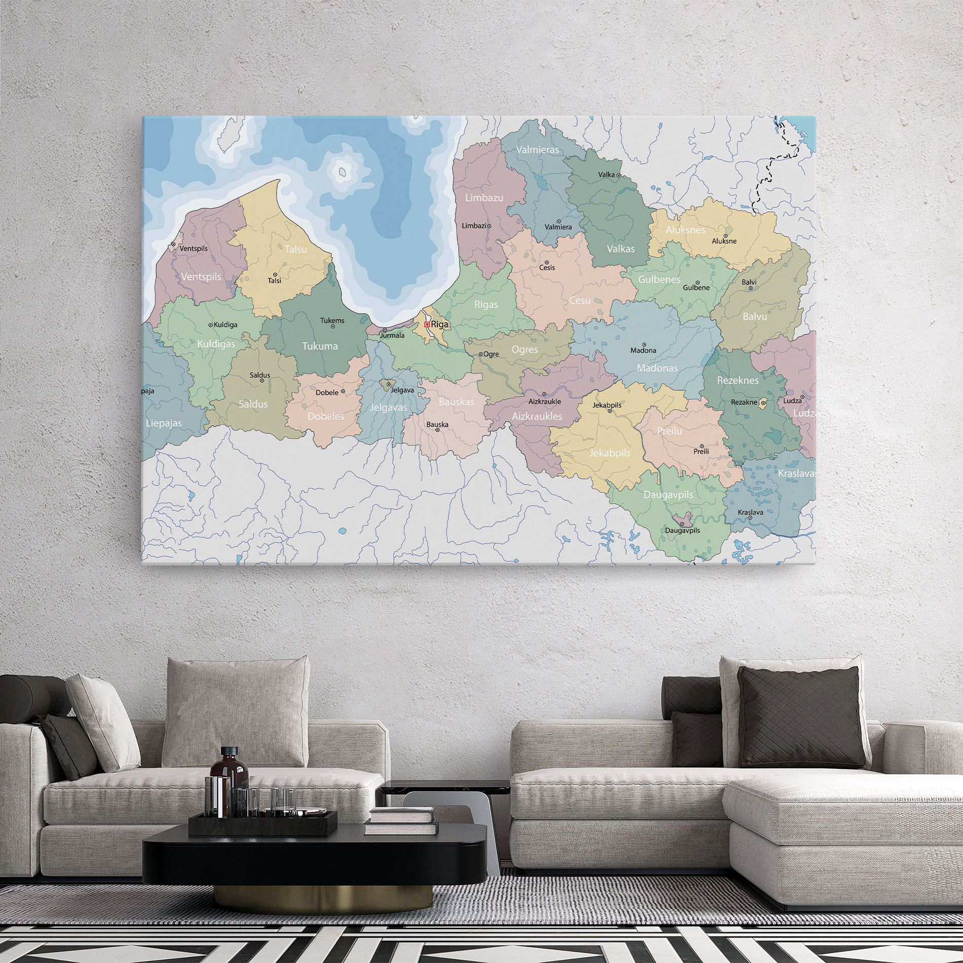 Latvia Color Map mockup 2