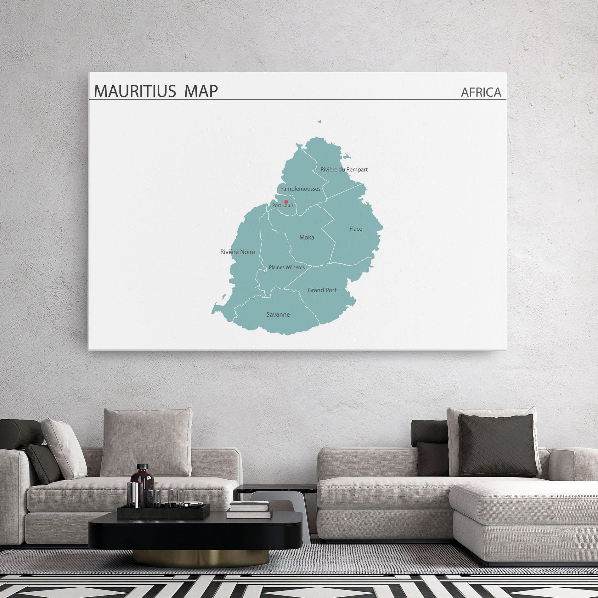 Tablou Canvas Mauritius Map mockup 2