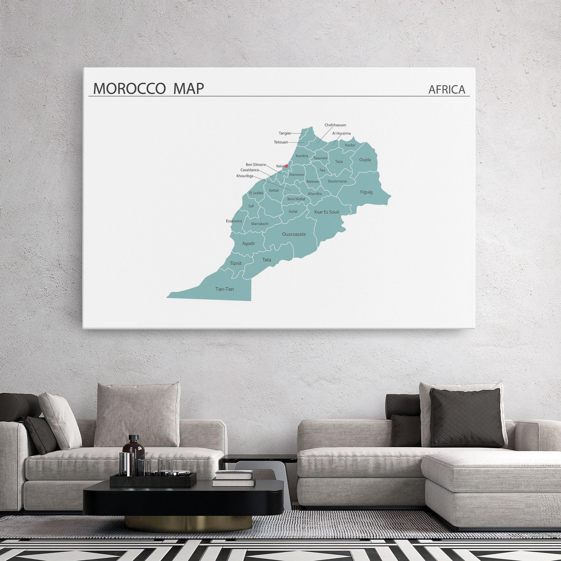 Tablou Canvas Morocco Map mockup 2