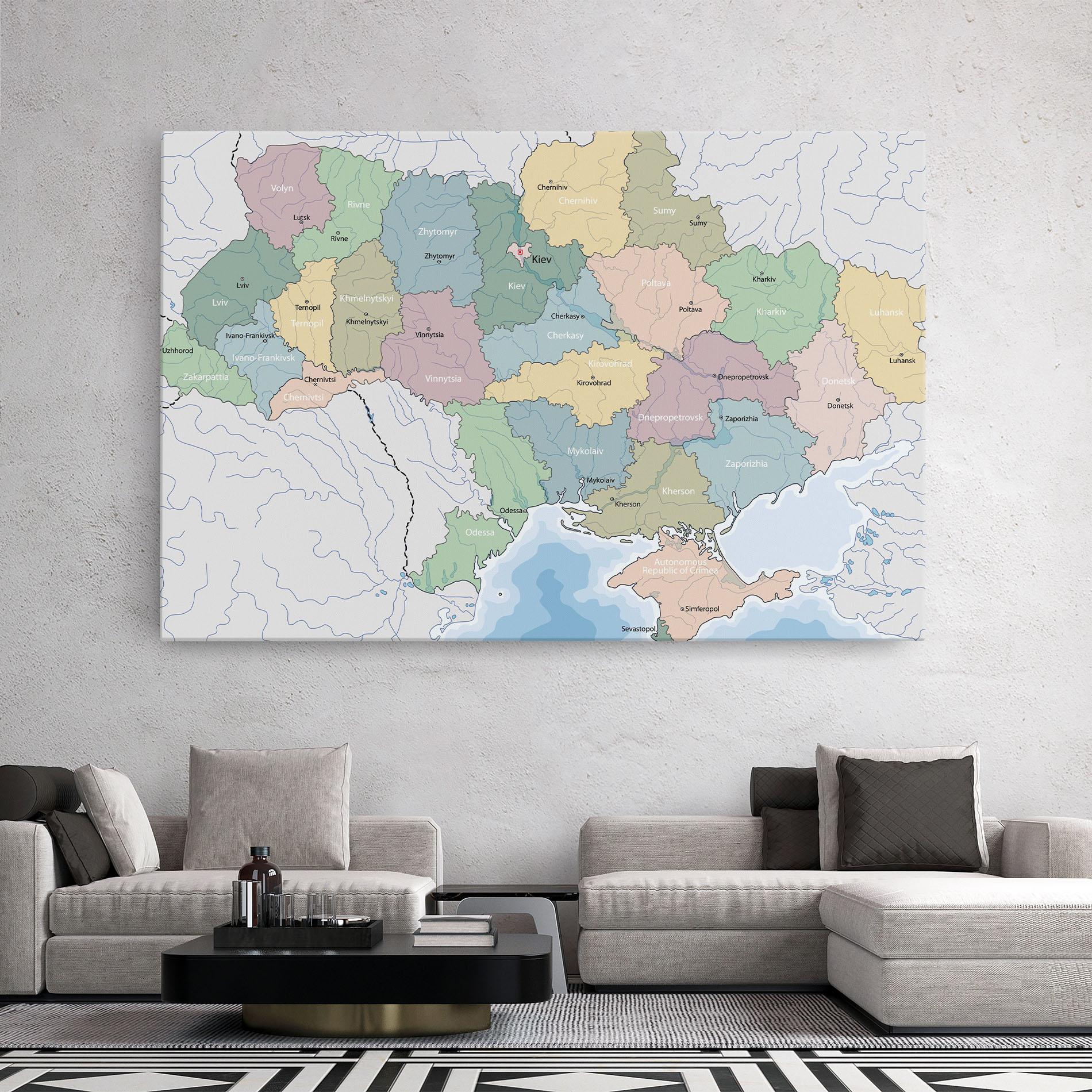 Tablou Canvas Ukraine Map mockup 2