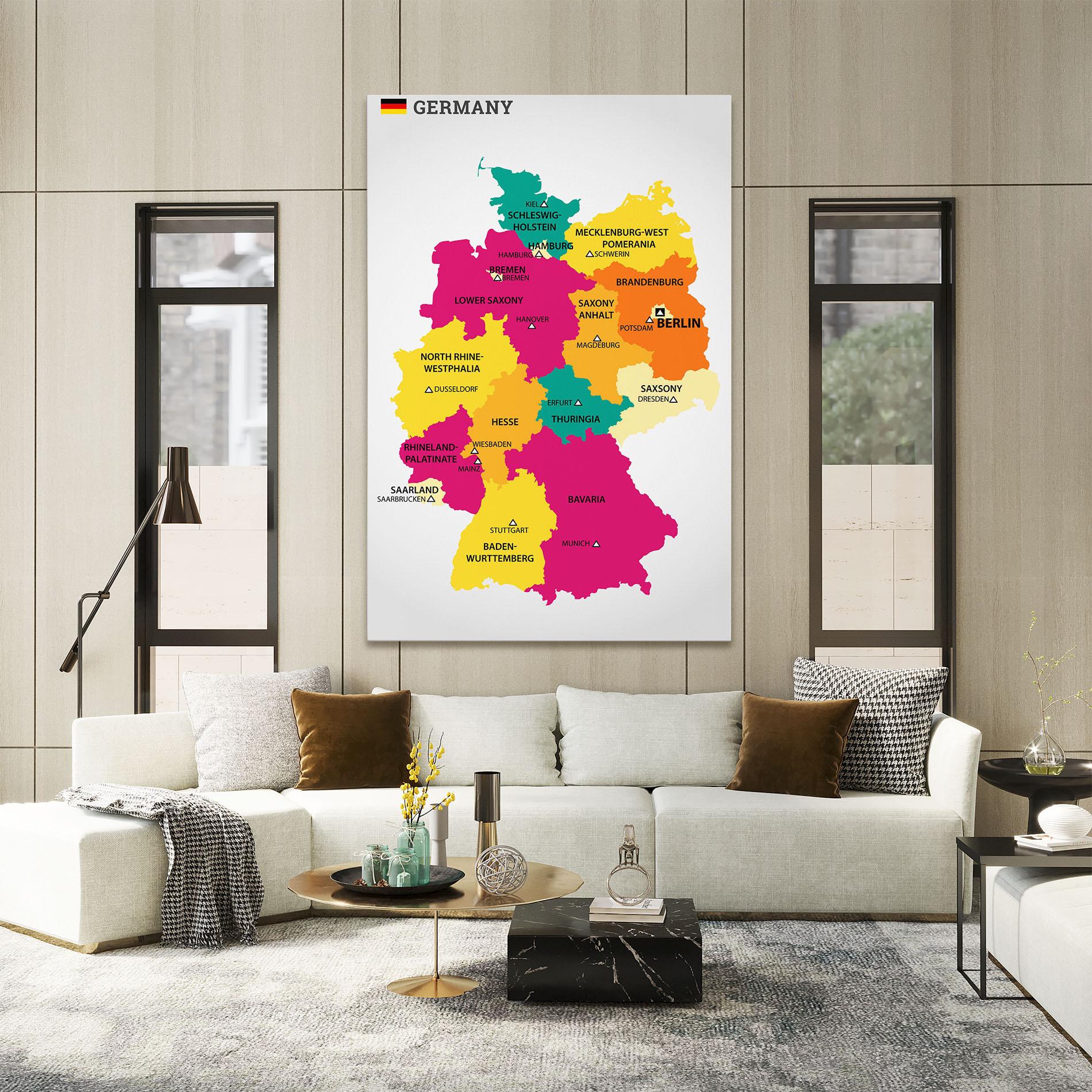 Tablou Canvas Germany Color Map mockup 2