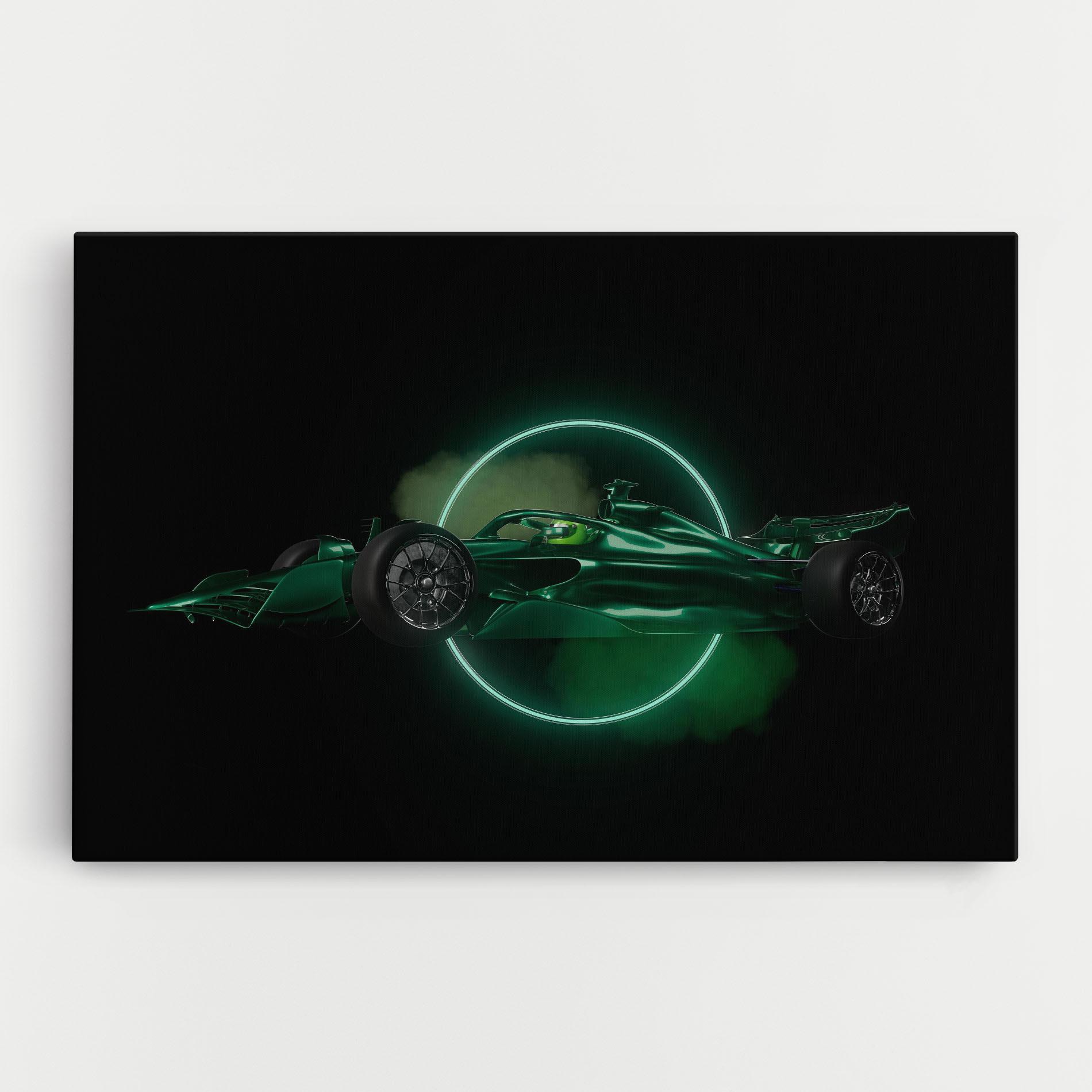 Tablou Canvas Green Racing Car mockup 0