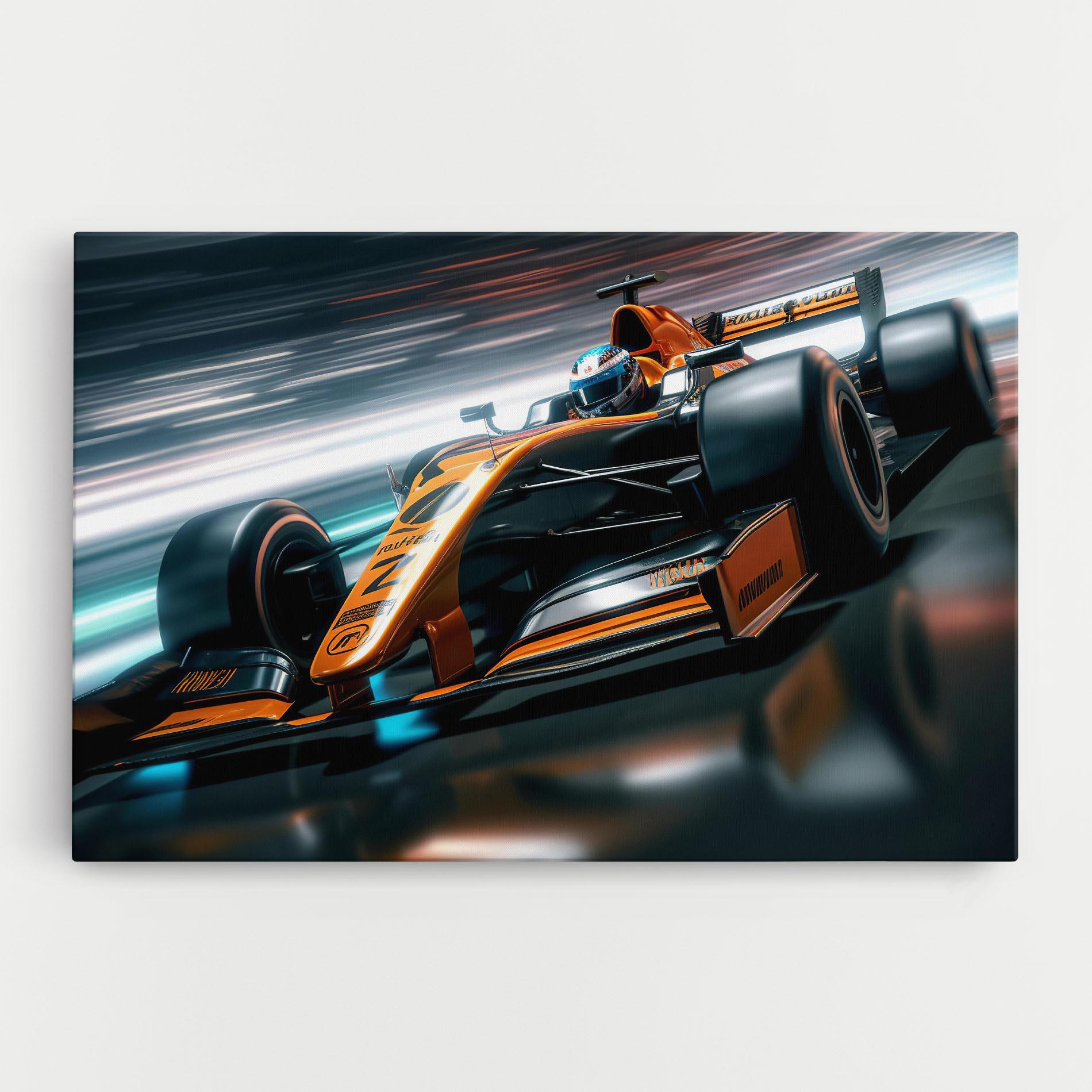 Tablou Canvas Orange F1 Car mockup 0