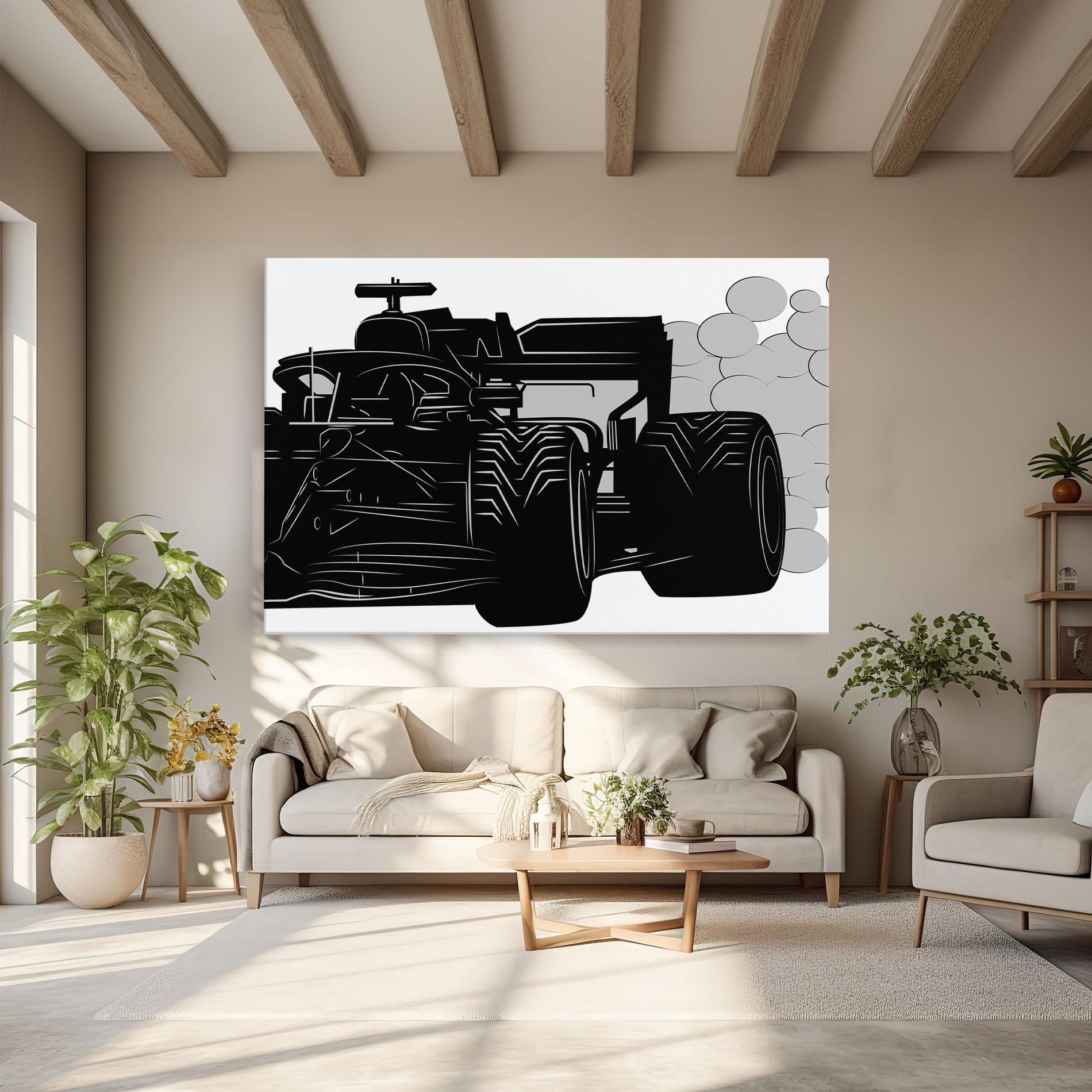 Tablou Canvas Car F1 Smoke mockup 6