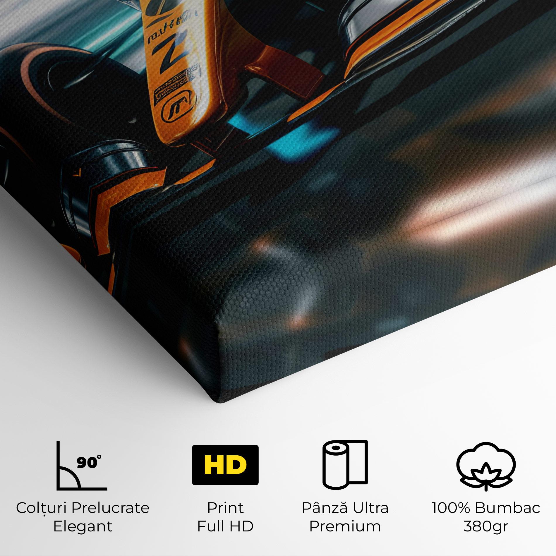 Tablou Canvas Orange F1 Car mockup 4