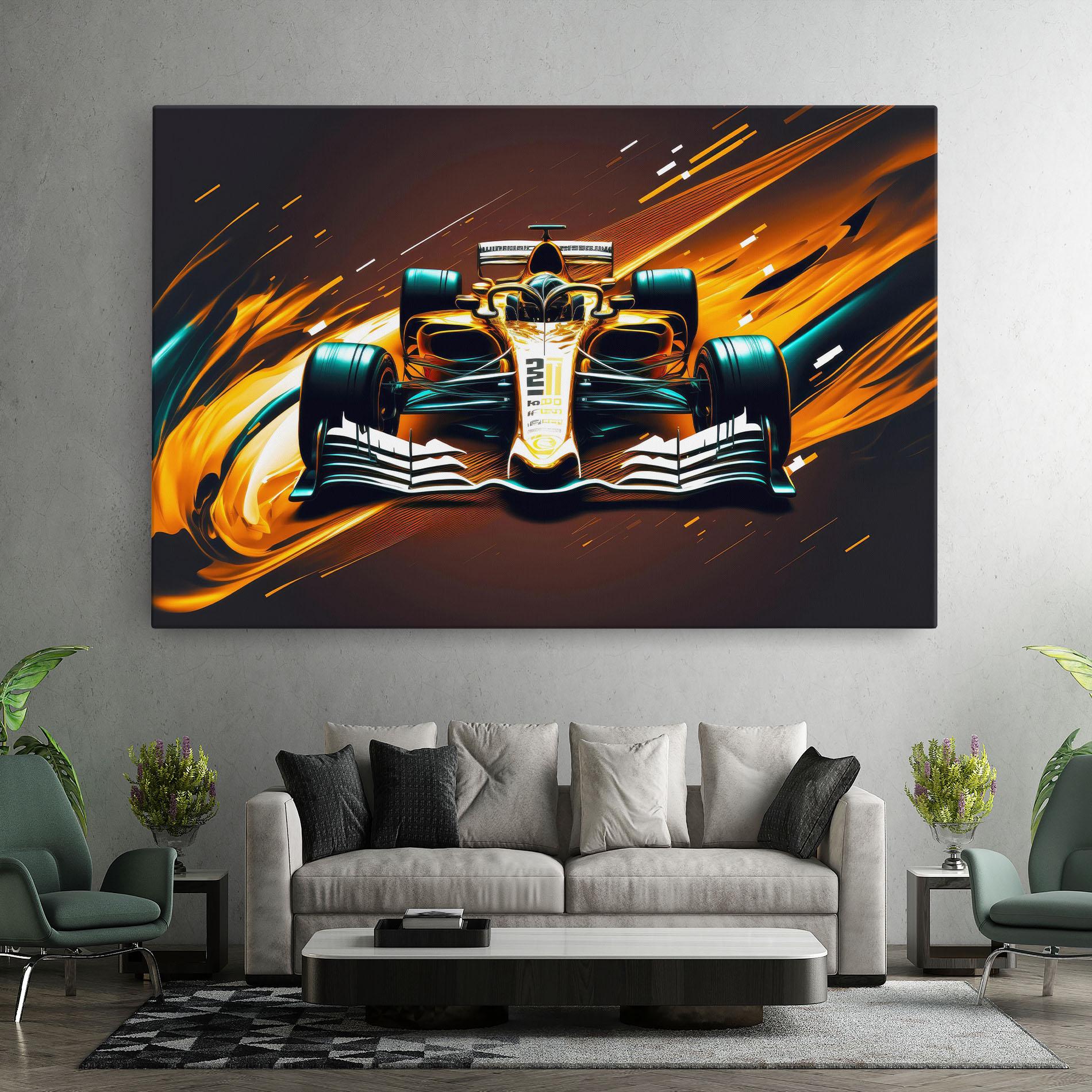 Tablou Canvas Orange Racing Car mockup 7