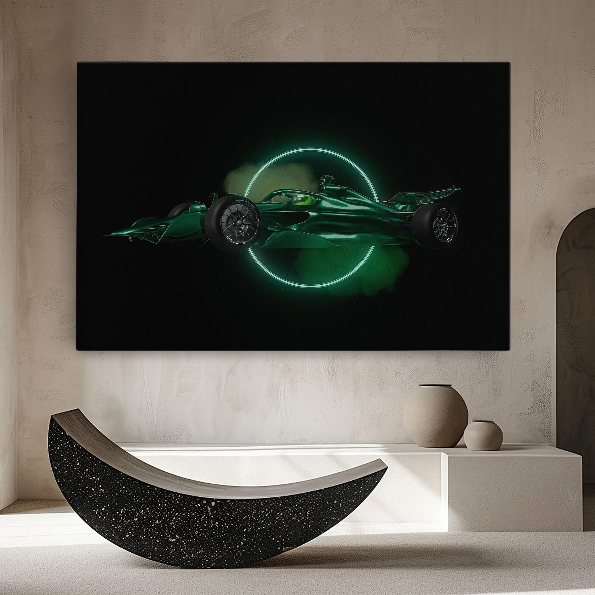 Tablou Canvas Green Racing Car mockup 8