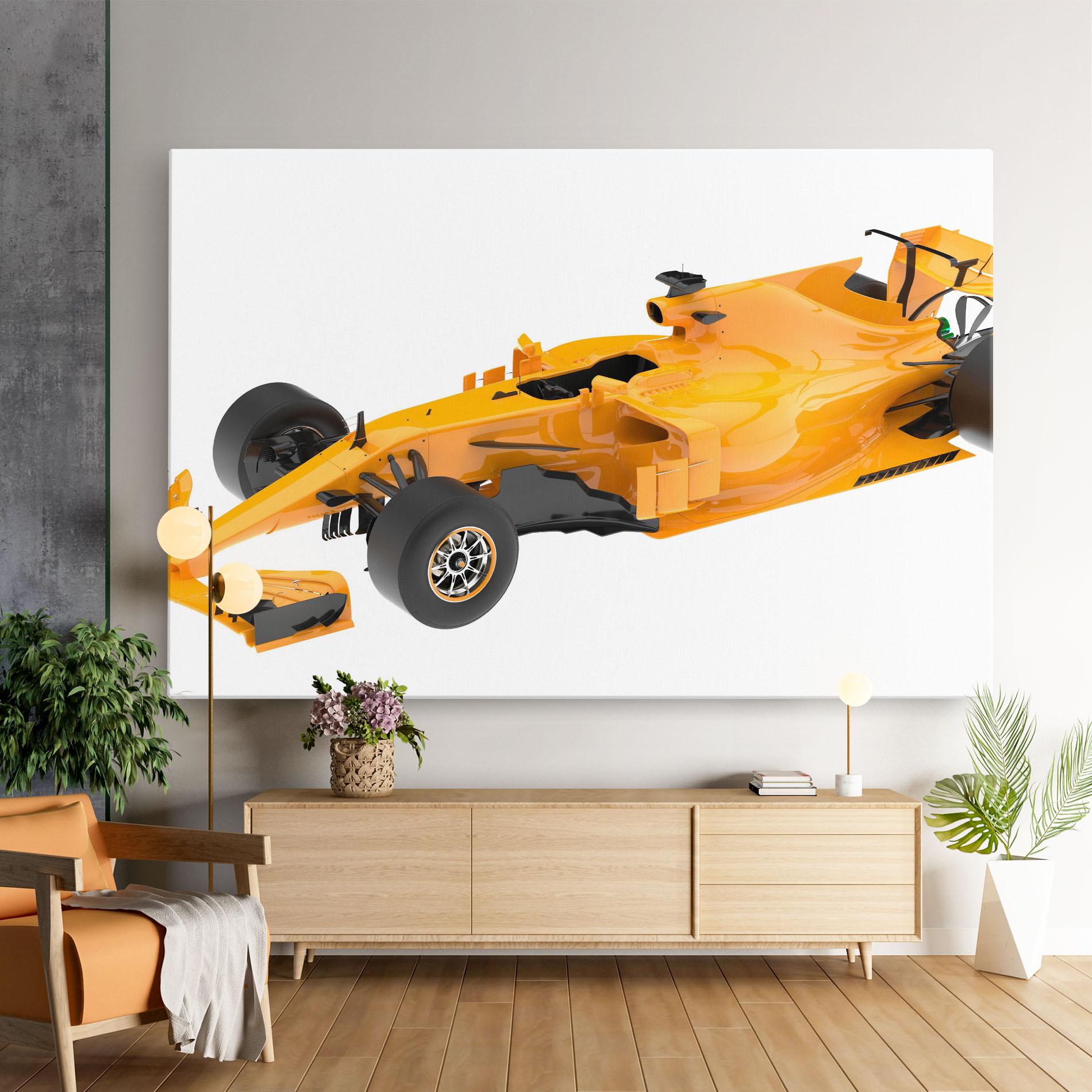 Tablou Canvas Yellow F1 Toy mockup 9